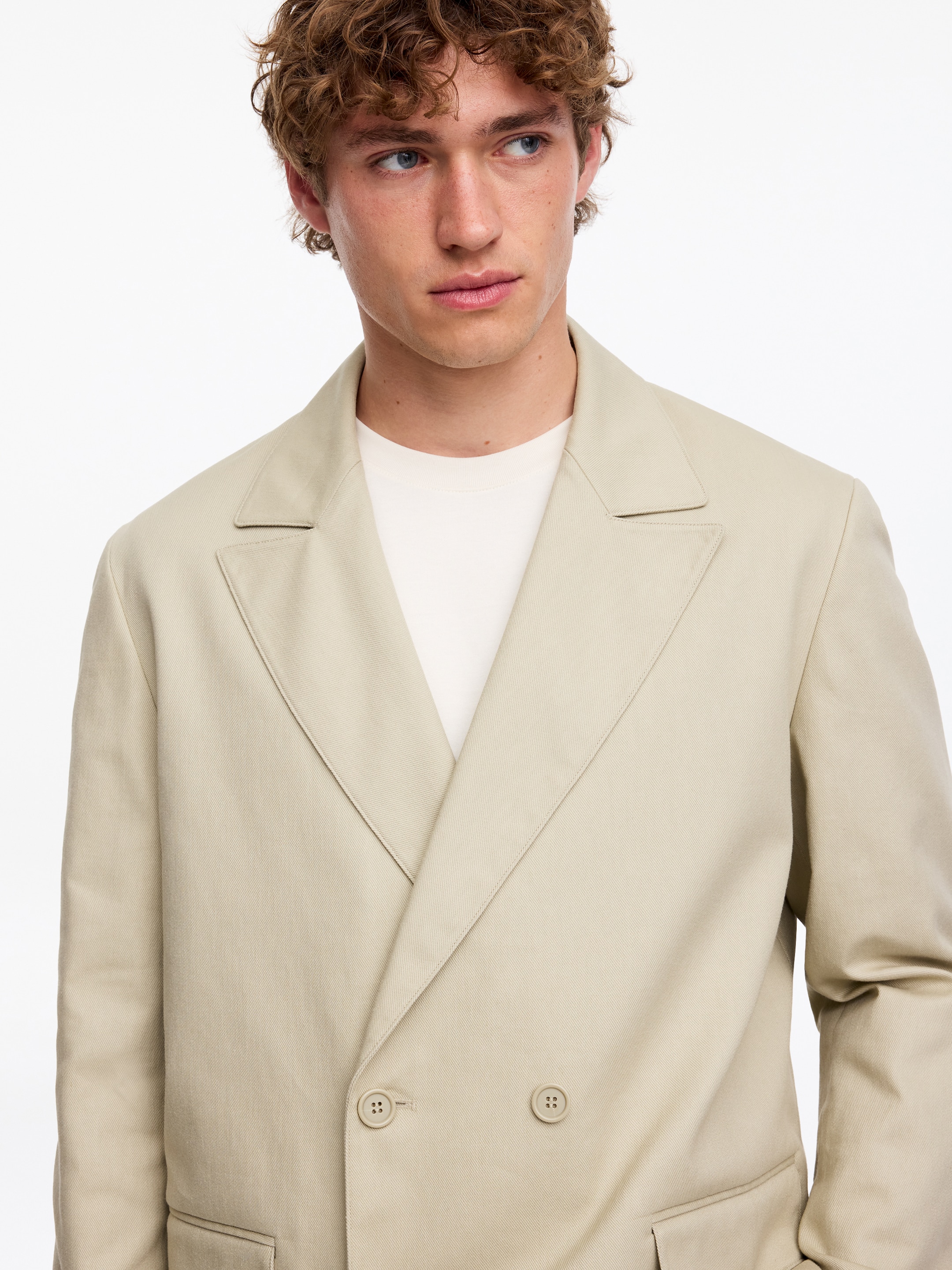 Dubbelknäppt kavaj - Ljus mullvad - Relaxed fit - Men - StillMedia/Lookbook - 3