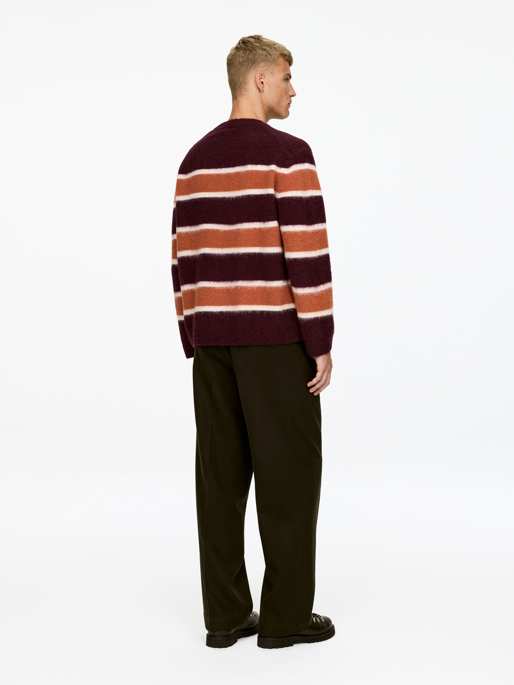 Pull en laine - Bordeaux/Beige - Regular fit - Homme - StillMedia/Lookbook - 4