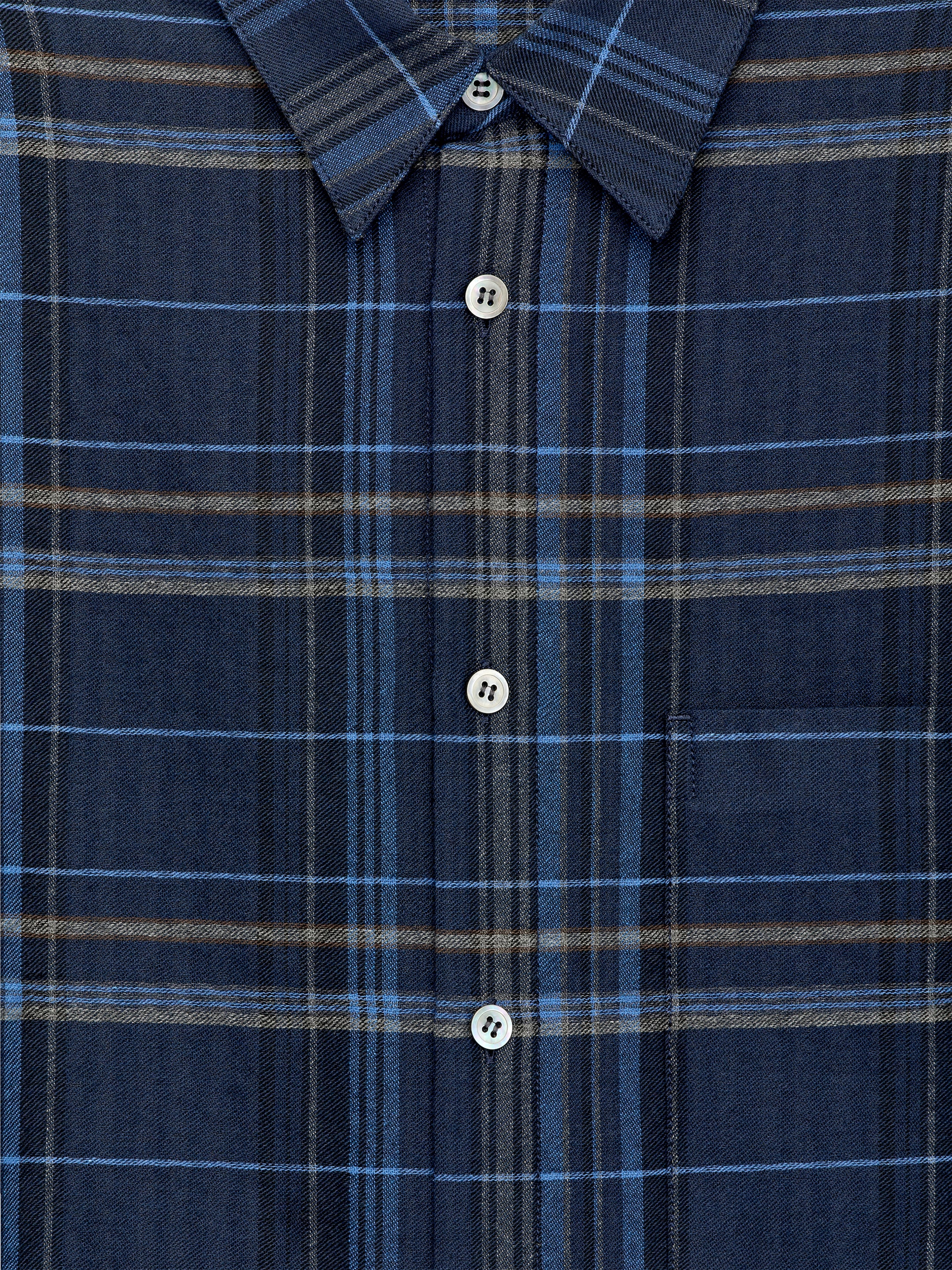 Relaxed Flannel Shirt - Blue/Checkered - Relaxed fit - Men - StillMedia/DescriptiveDetail - 1