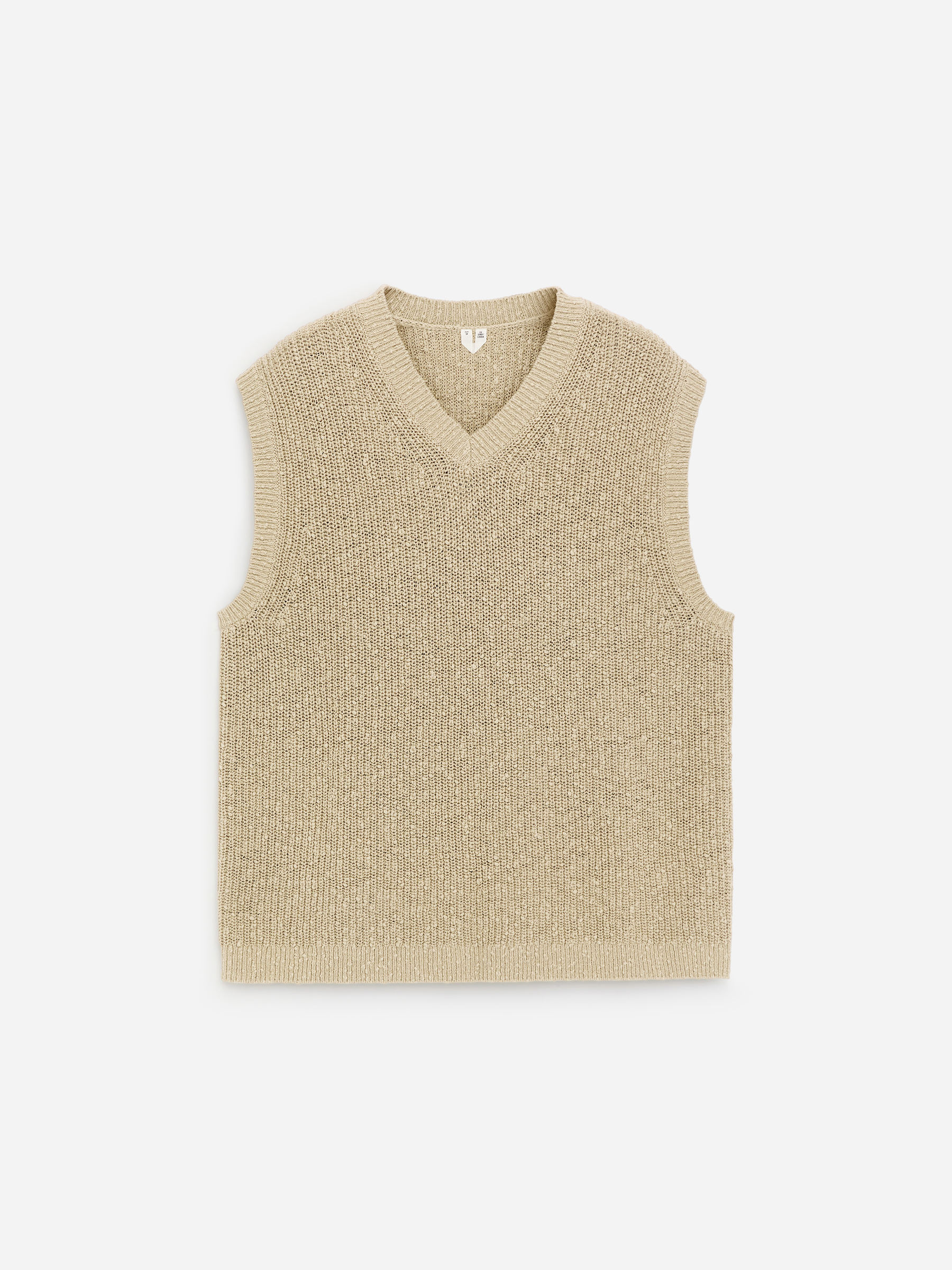 Slipover i bomull och linne - Beige - Regular fit - Men - StillMedia/DescriptiveStillLife - 1