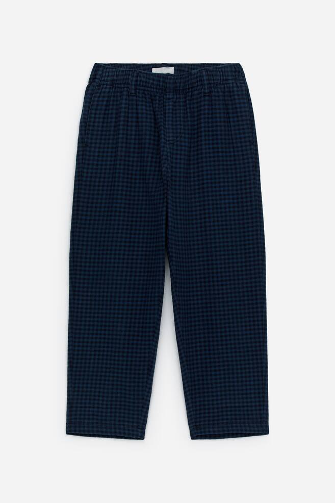 Relaxed Flannel Trousers - Dark Blue - 1