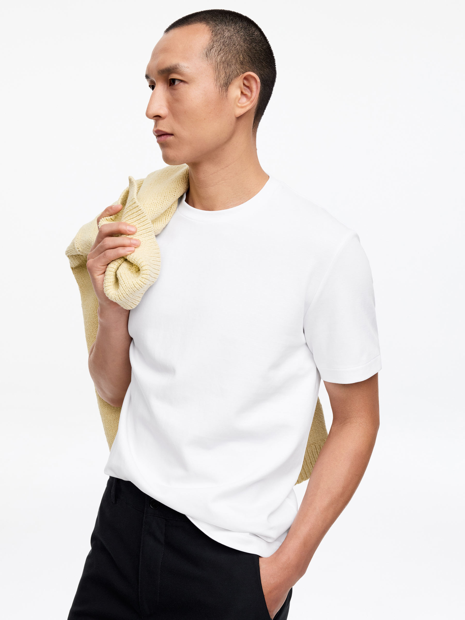 Interlock-T-Shirt mit normaler Passform - Weiß - Regular Fit - Herren - StillMedia/Lookbook - 3