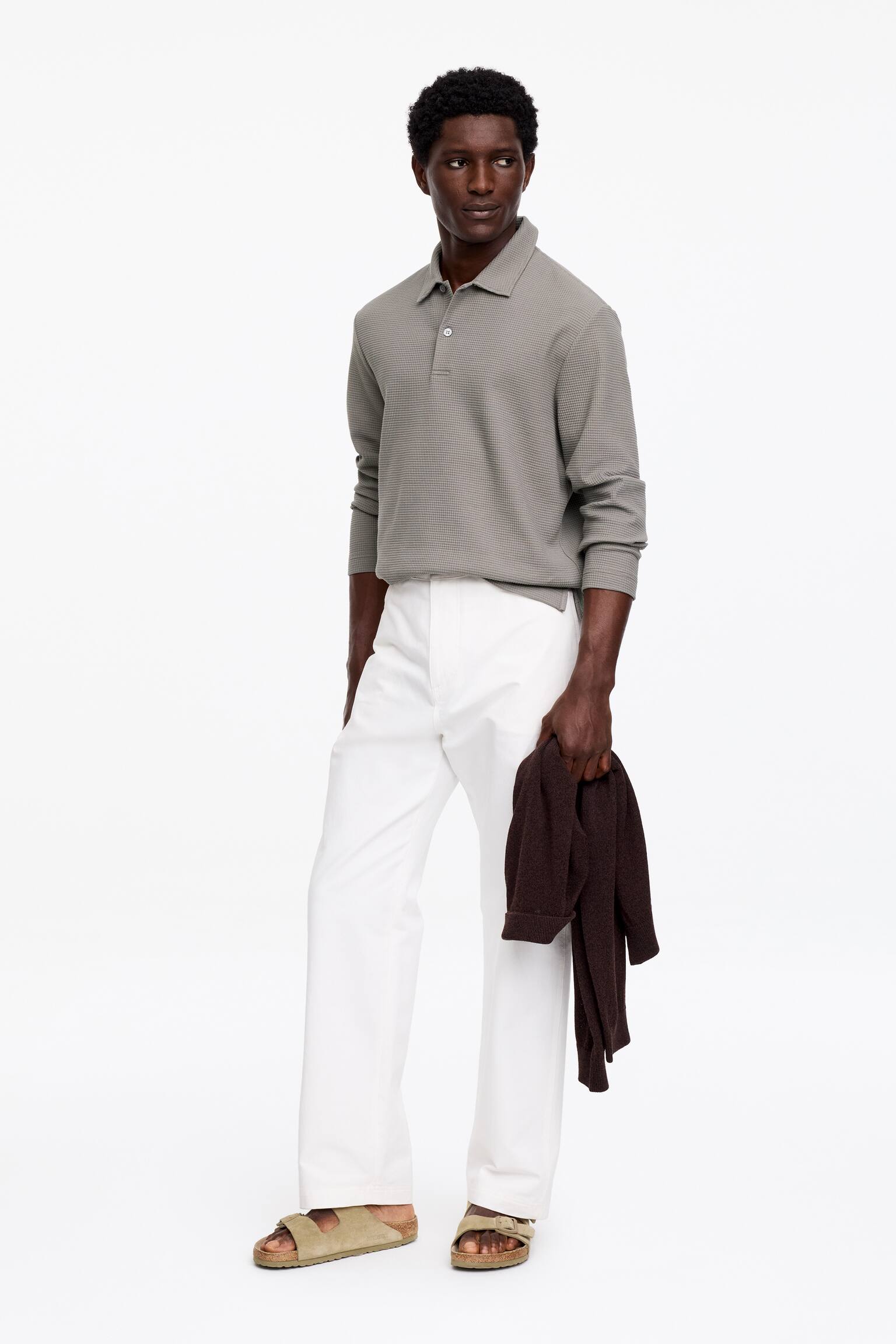 Polo a nido d'ape - Talpa/Blu scuro - 3