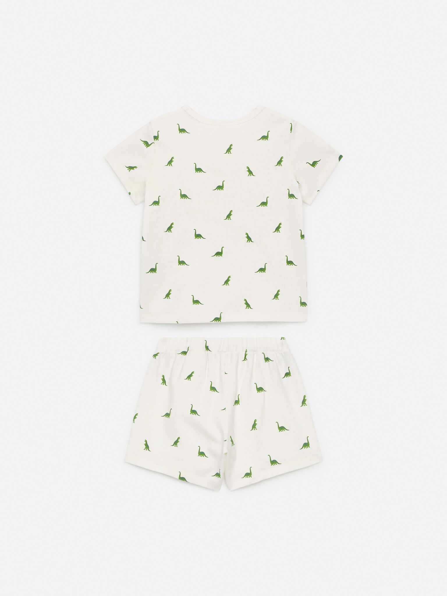 Kort pyjamas i trikå - Vit/dinosaurier/Ljusblå/Blå/vit/Grön/Randig/Vit/Rosa/röda hjärtan - 2