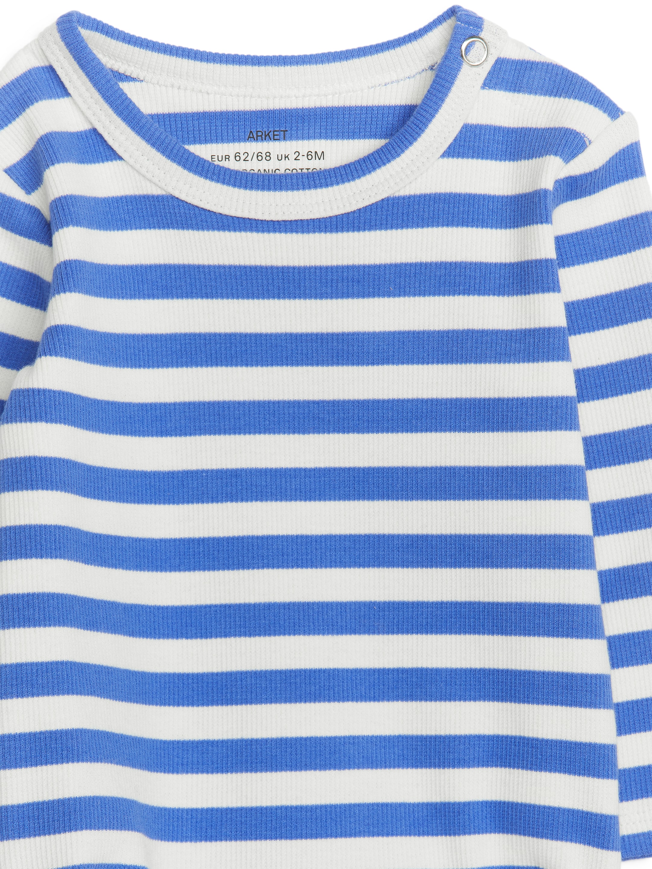 Ribbstickad långärmad body - Vit/blå - Children - StillMedia/DescriptiveDetail - 3