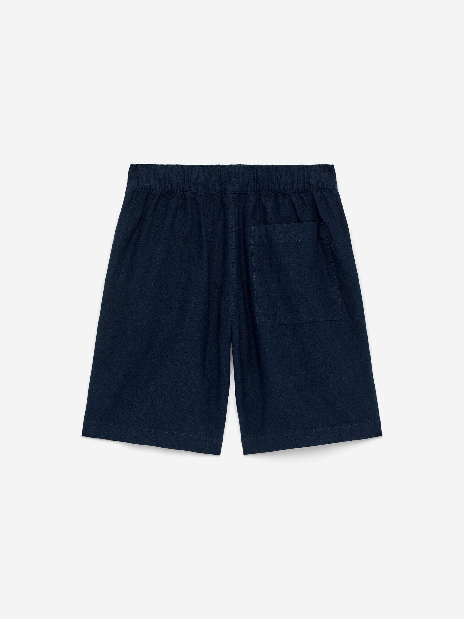 Linen Shorts - Dark Blue/Beige - 2