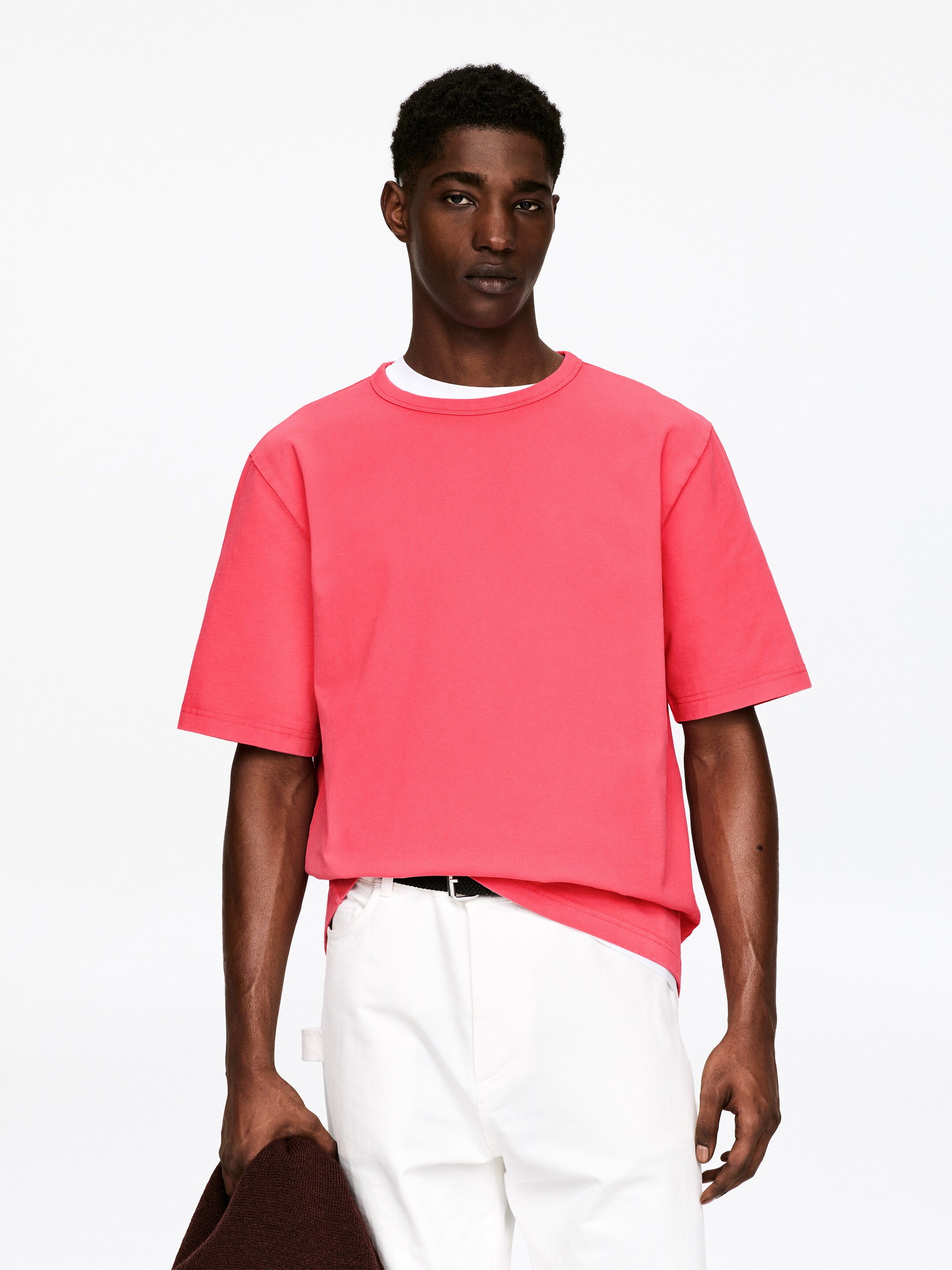 Grotere afbeelding bekijken: 270 GSM Oversized T-Shirt - Felroze - HEREN | H&M BE 1