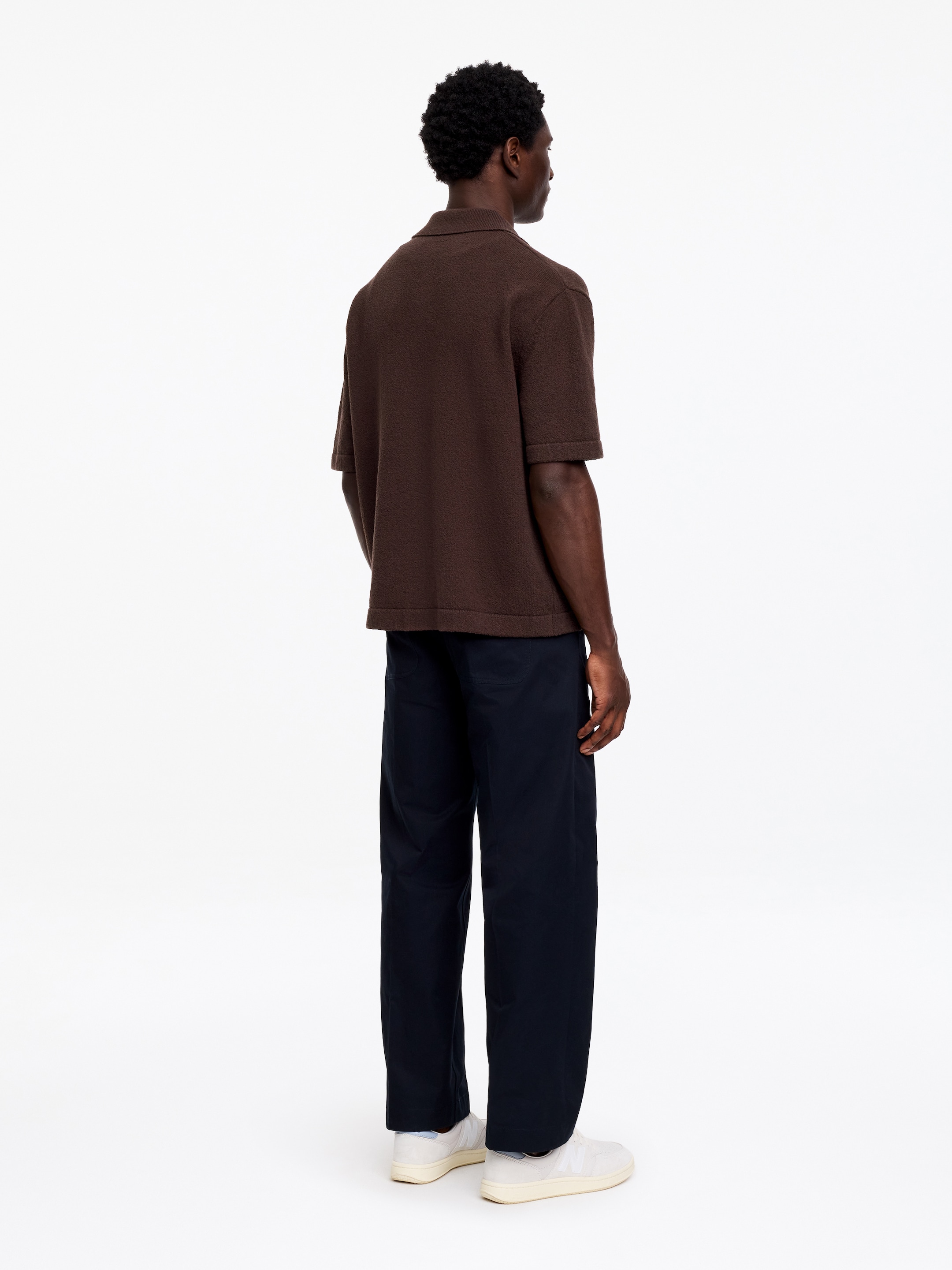 Polo en fil bouclé - Marron - Relaxed fit - Homme - StillMedia/Lookbook - 3