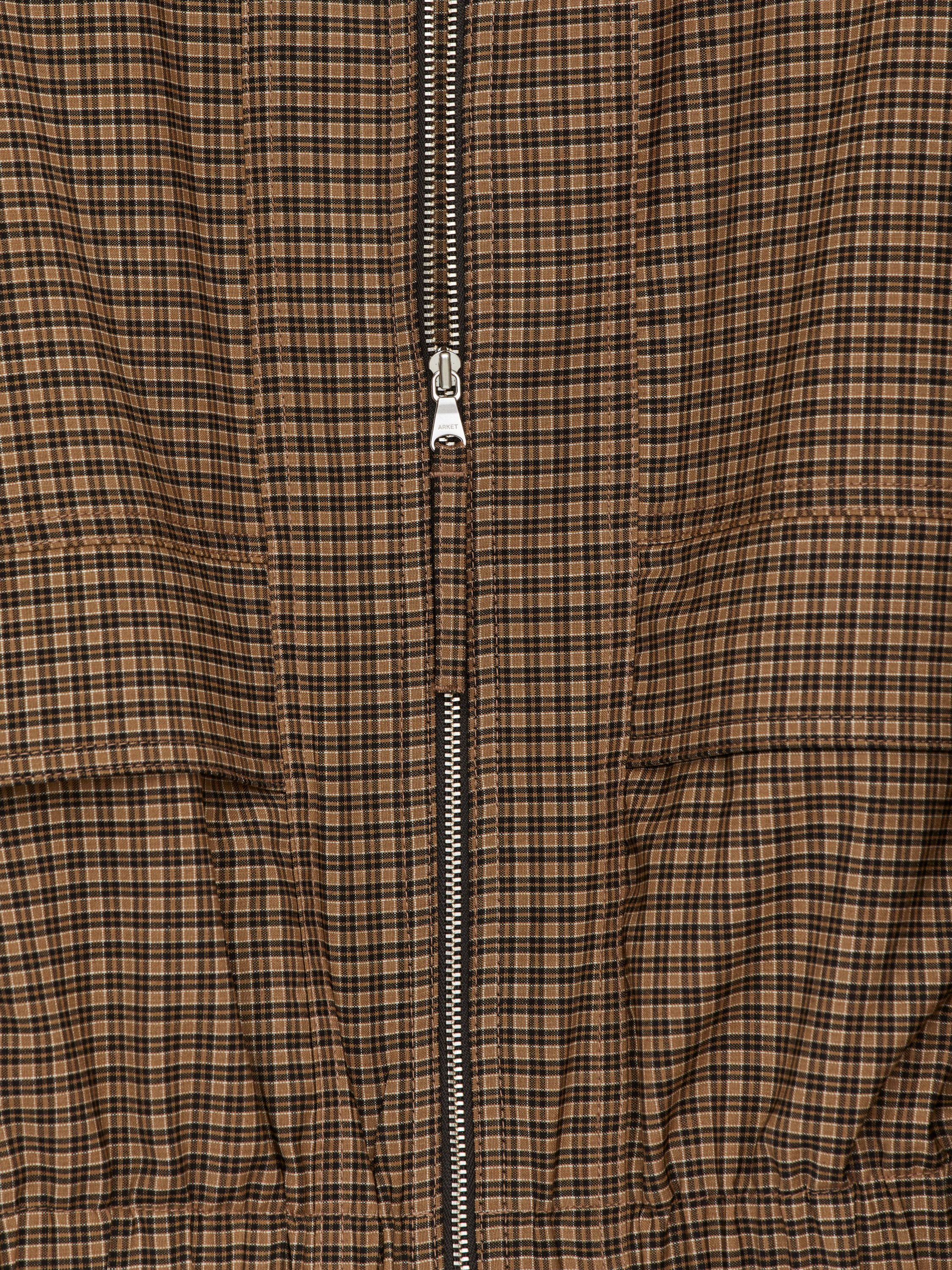 Checked Zip Jacket - Brown/Checkered - Loose fit - Women - StillMedia/DescriptiveDetail - 2