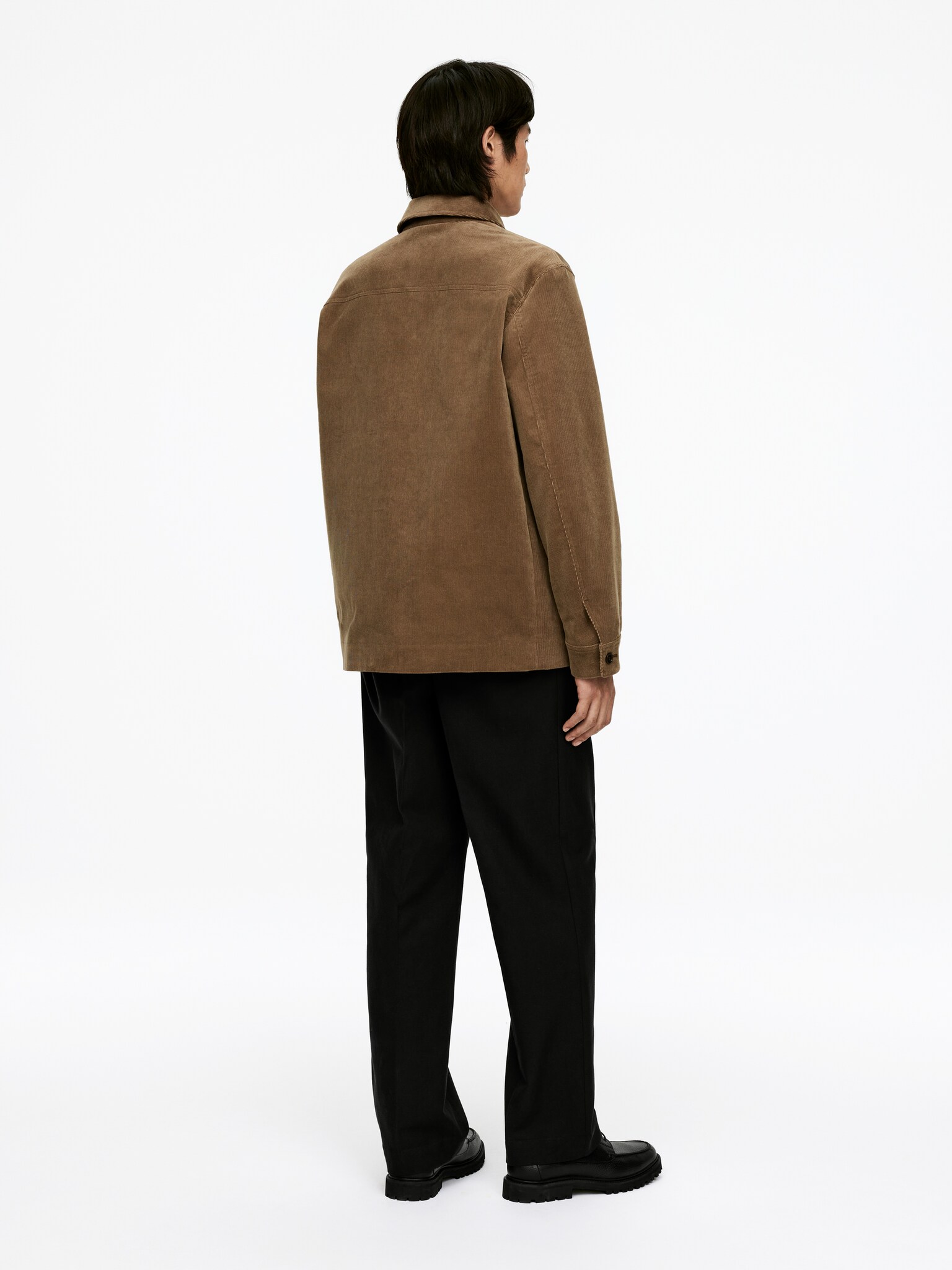 Veste utilitaire en velours côtelé - Beige foncé/Bleu foncé - 3