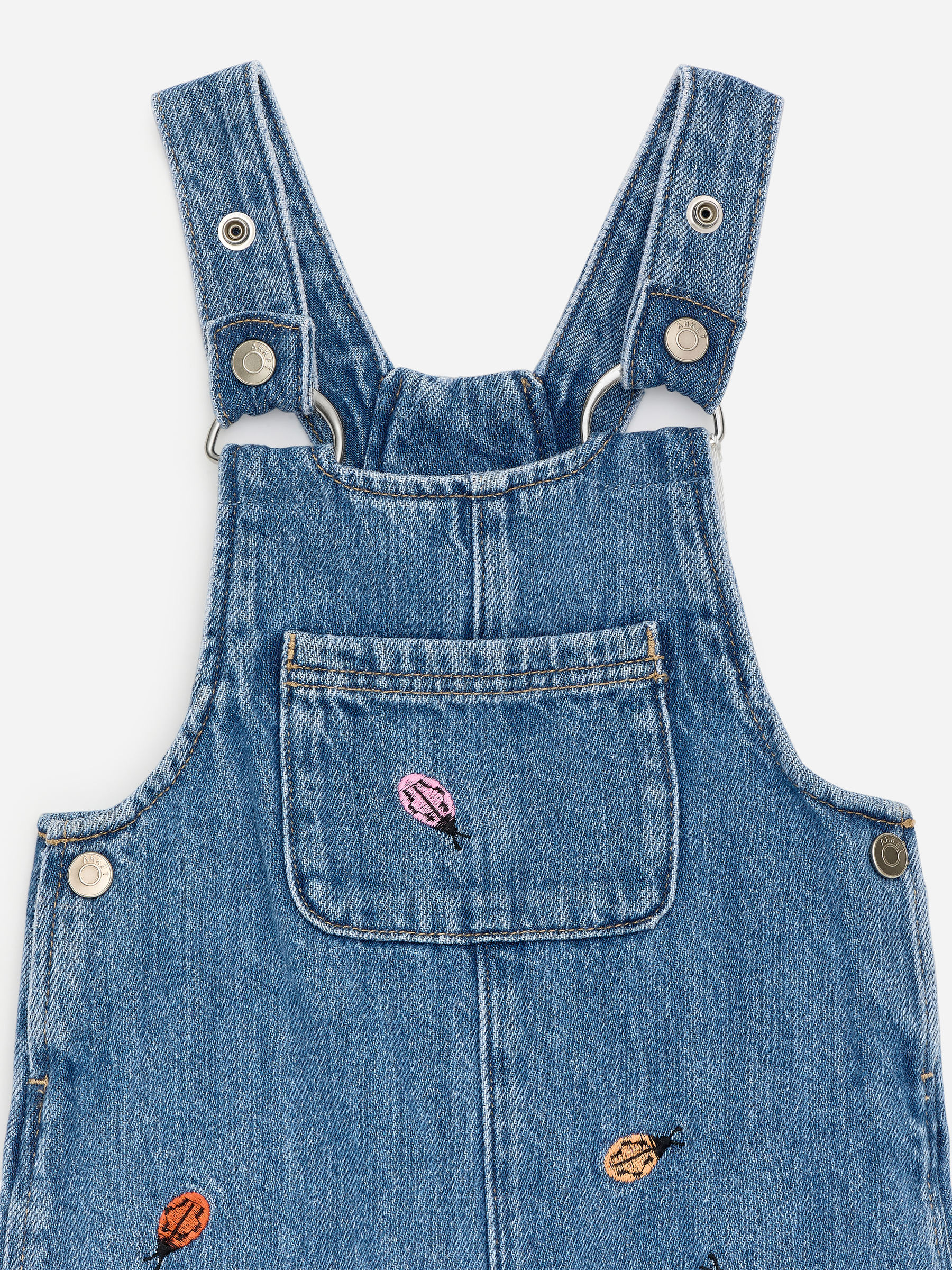 Embroidered Denim Dungarees - Blue/Ladybirds - Children - StillMedia/DescriptiveDetail - 1