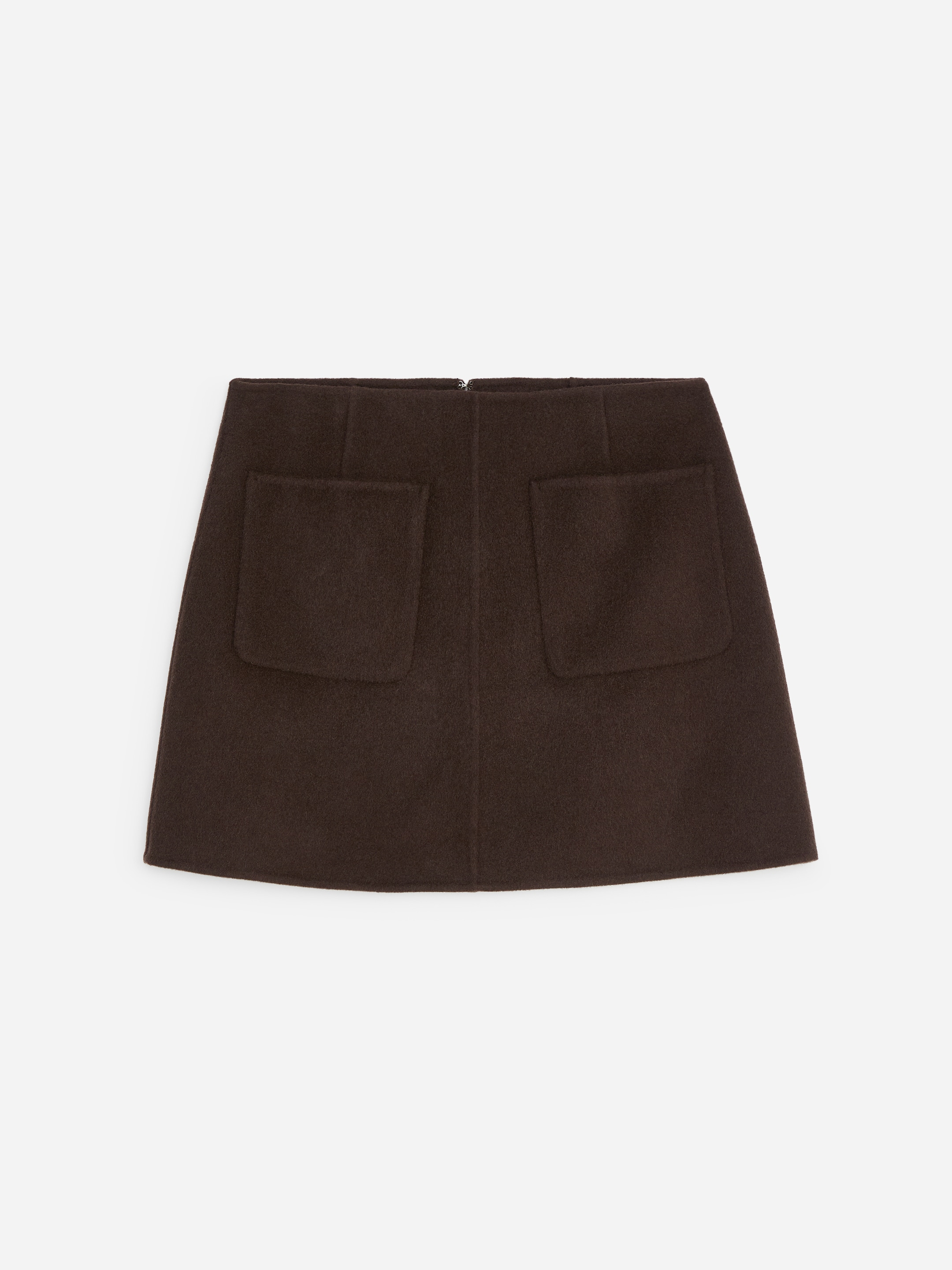 Double-Faced Wool-Blend Mini Skirt - Dark brown - Regular fit - women - StillMedia/DescriptiveStillLife - 1