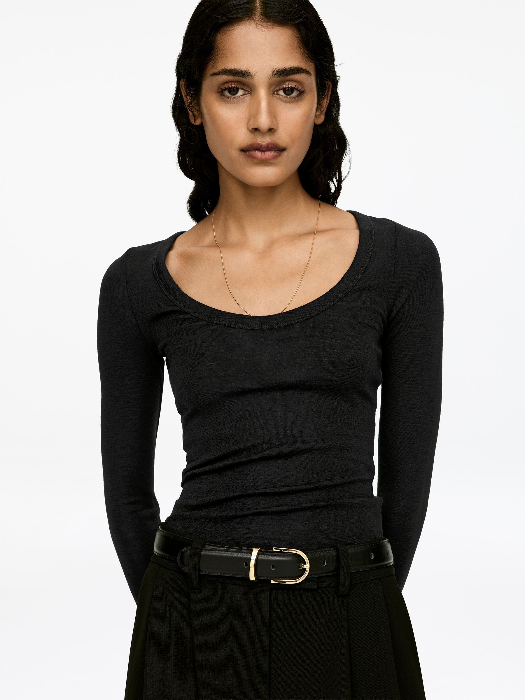 Wool Rib Top - Black - Slim fit - Women - StillMedia/Lookbook - 6