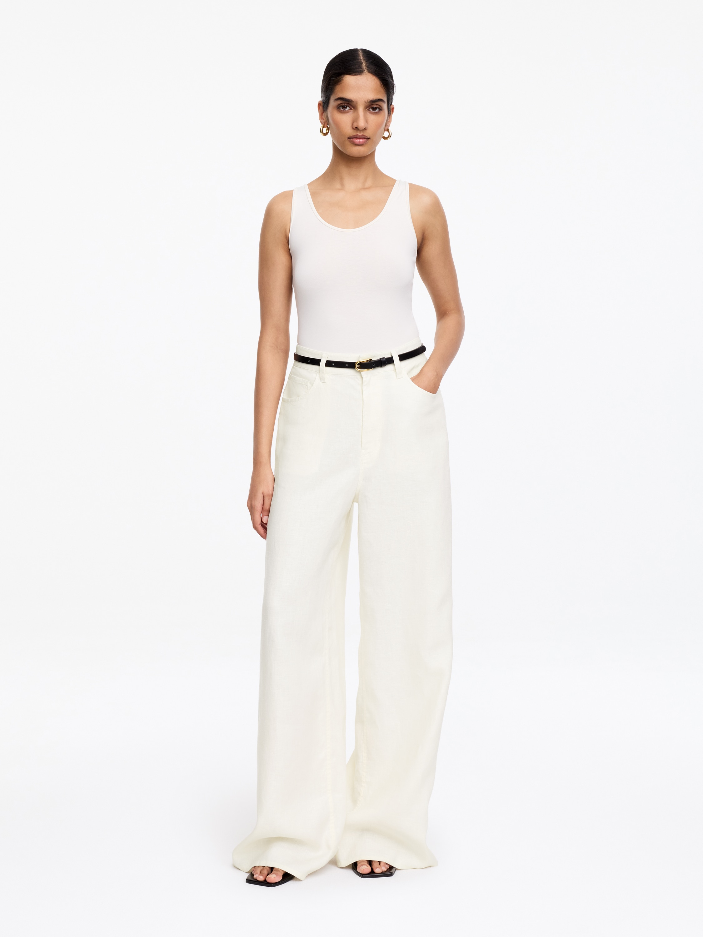 Linnen broek met vijf zakken