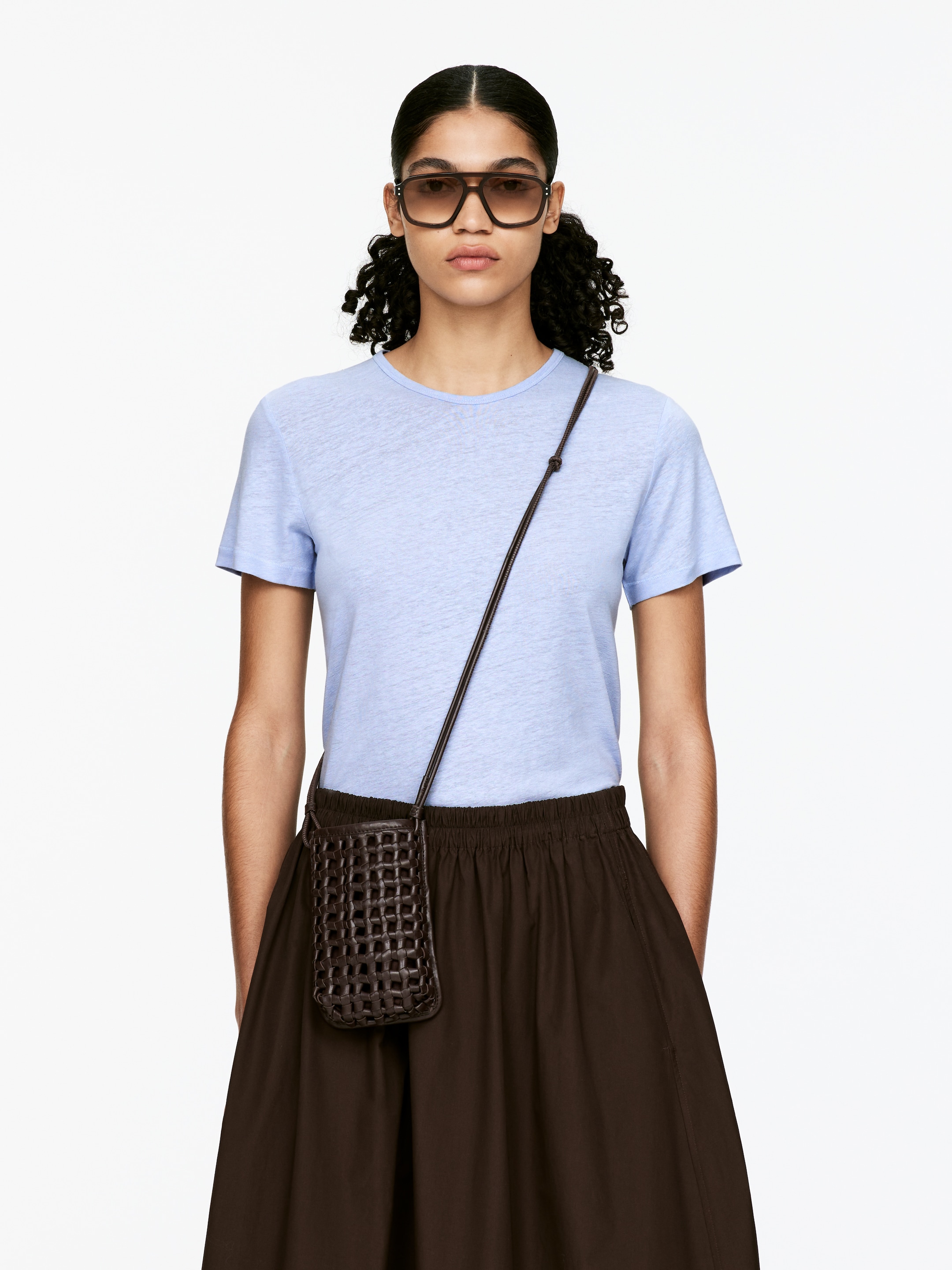 Grösseres Bild ansehen: T-Shirt aus Leinenmischung - Hellblau - DAMEN | H&M CH 1