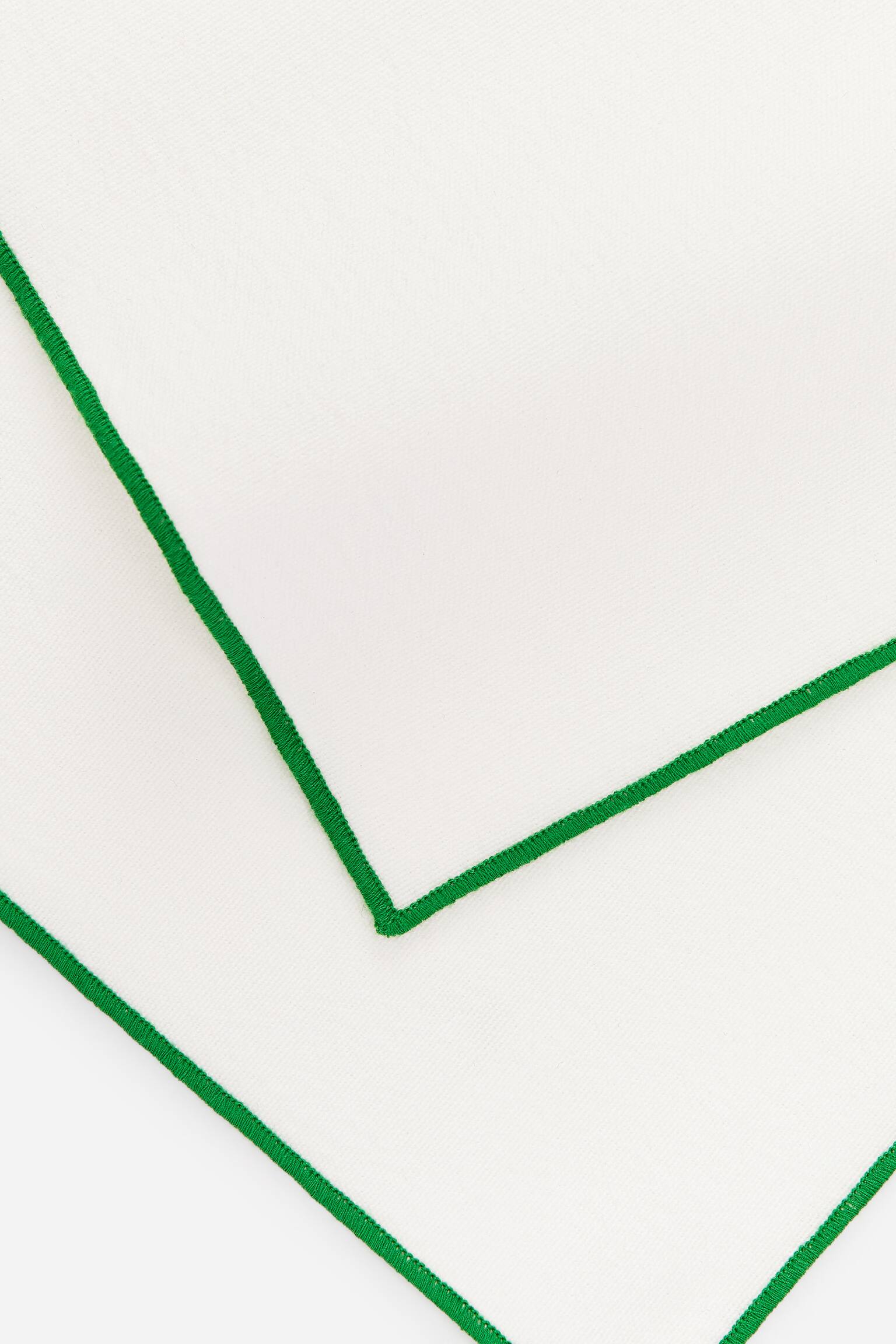 Baumwollservietten, 2er-Set - Weiß/Grün - 4
