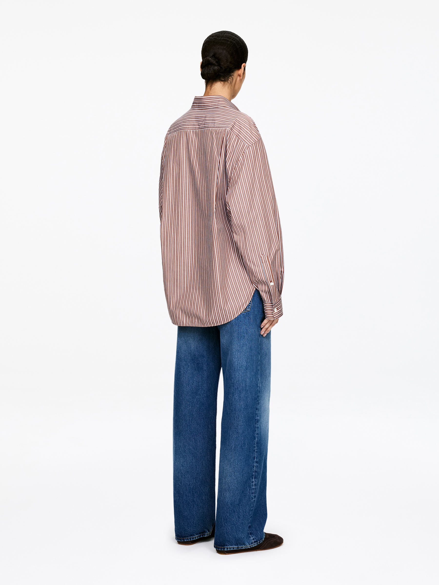 Cotton Shirt - Brown/White - Regular fit - Women - StillMedia/Lookbook - 6