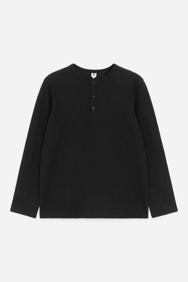 Henley-Shirt - Schwarz - 1