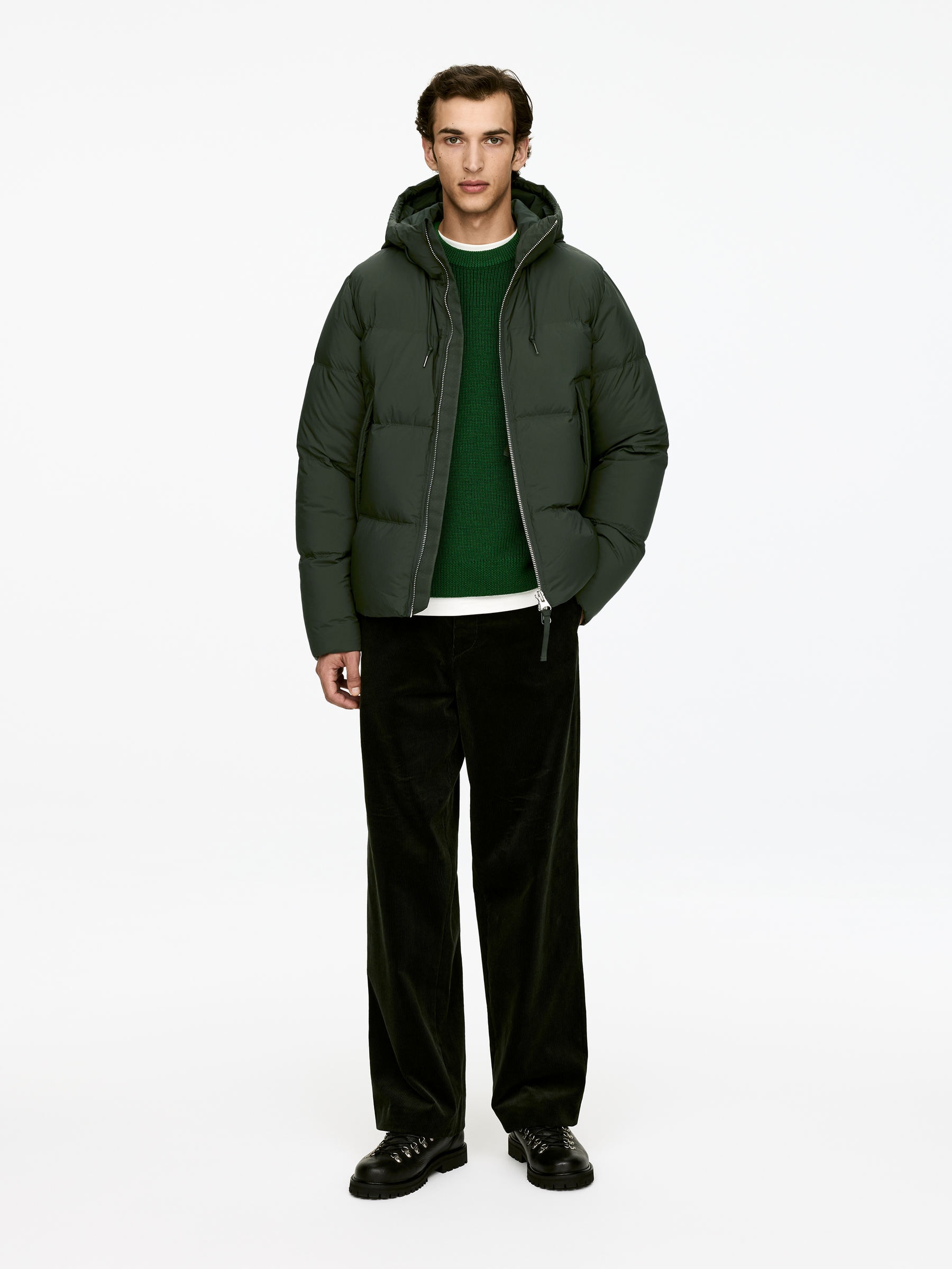 Upcycled Down Puffer Jacket-#30302A-13513