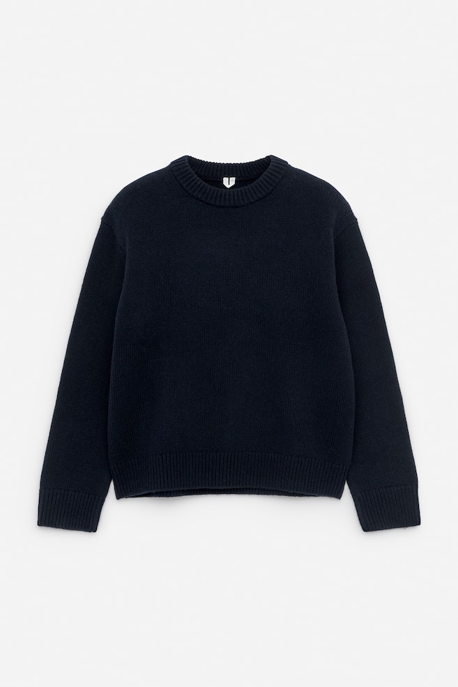 Heavy Knit Wool Jumper - Dark Blue/Off White/Beige Melange/Charcoal Melange/Light Grey Melange - 1