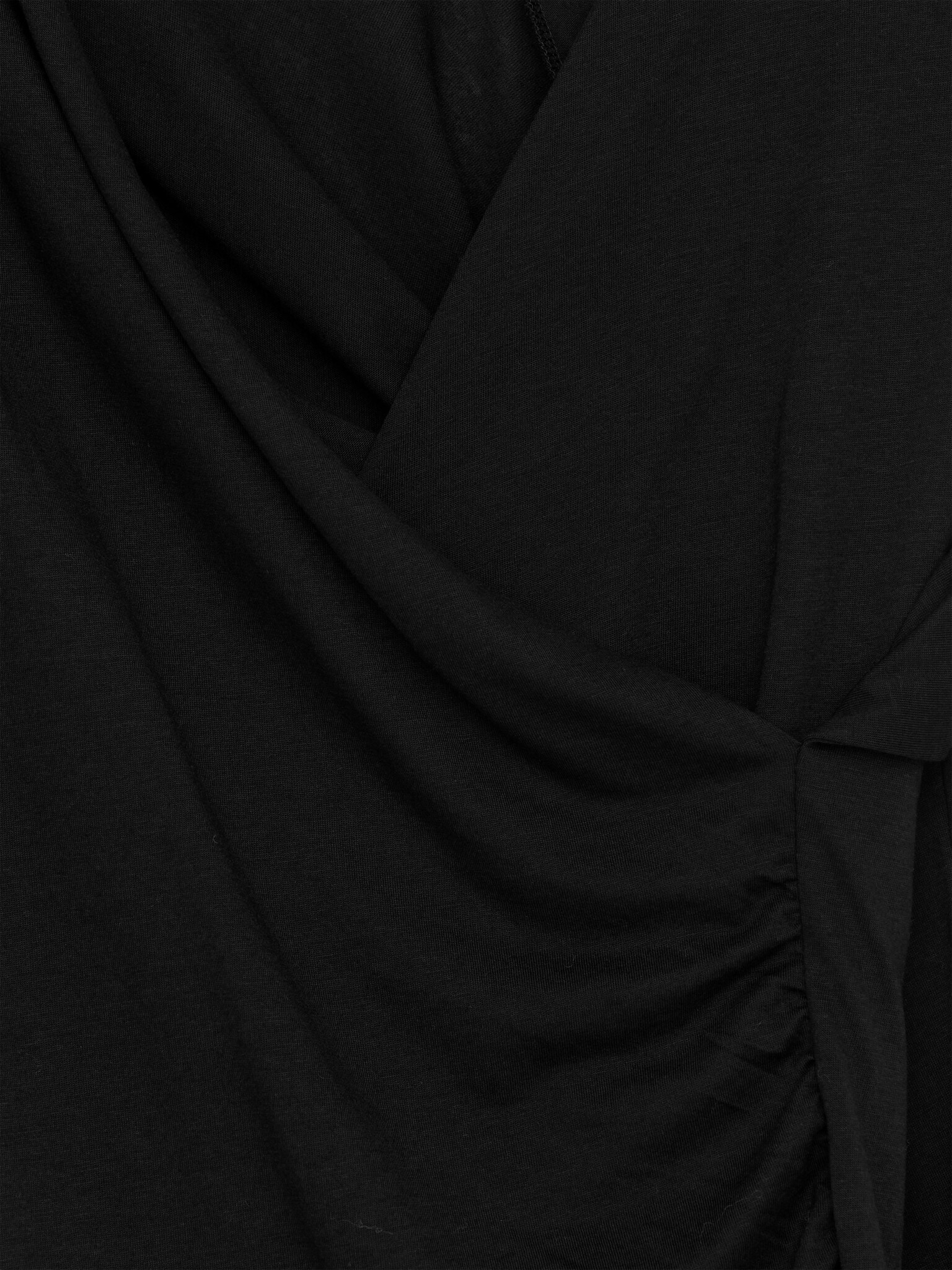 Maglia incrociata in lyocell e cotone - Nero/Verde kaki - 6