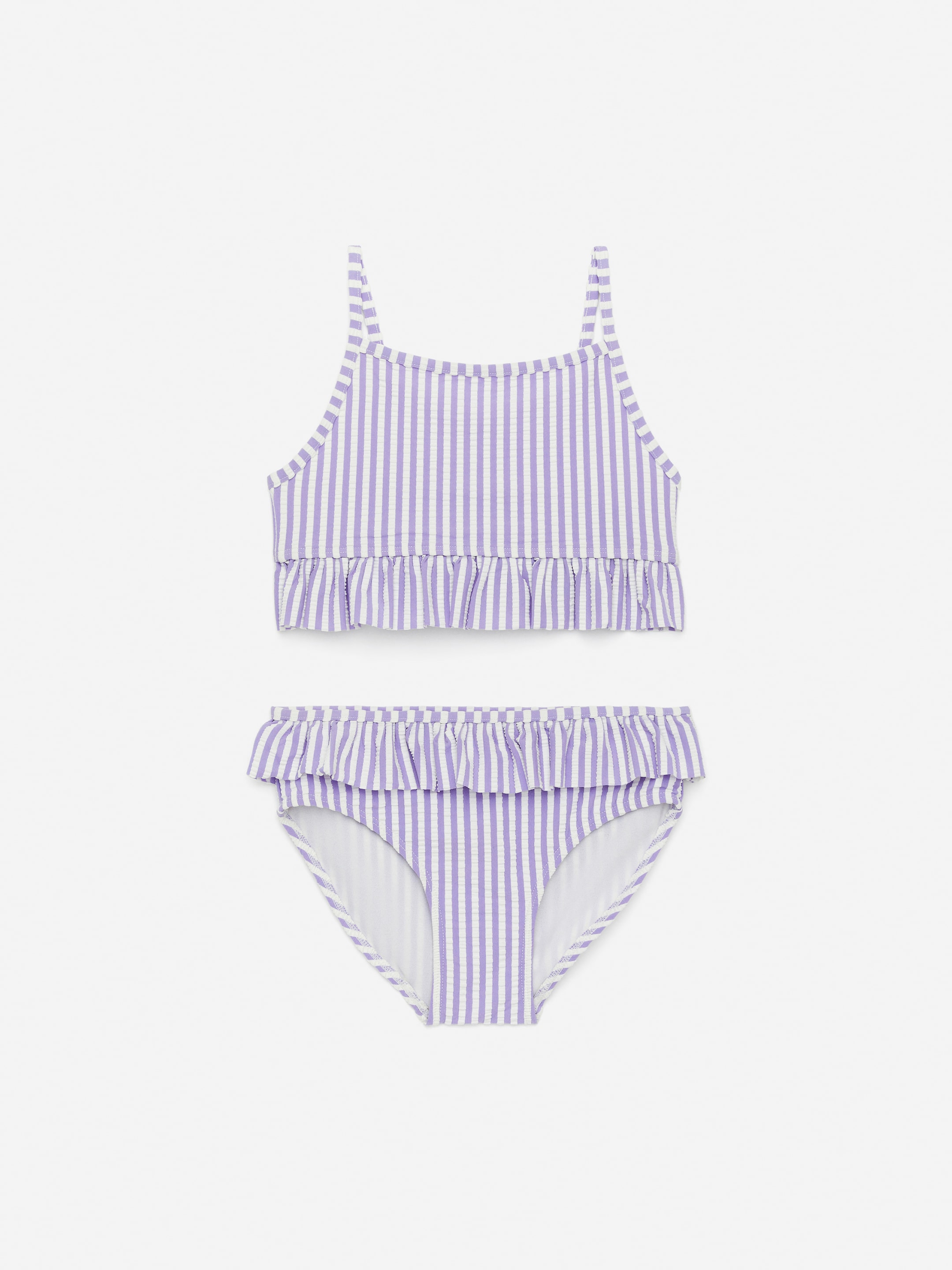 Seersucker-Bikini mit Rüschen - Flieder/weiß - Regular Fit - Children - StillMedia/DescriptiveStillLife - 3