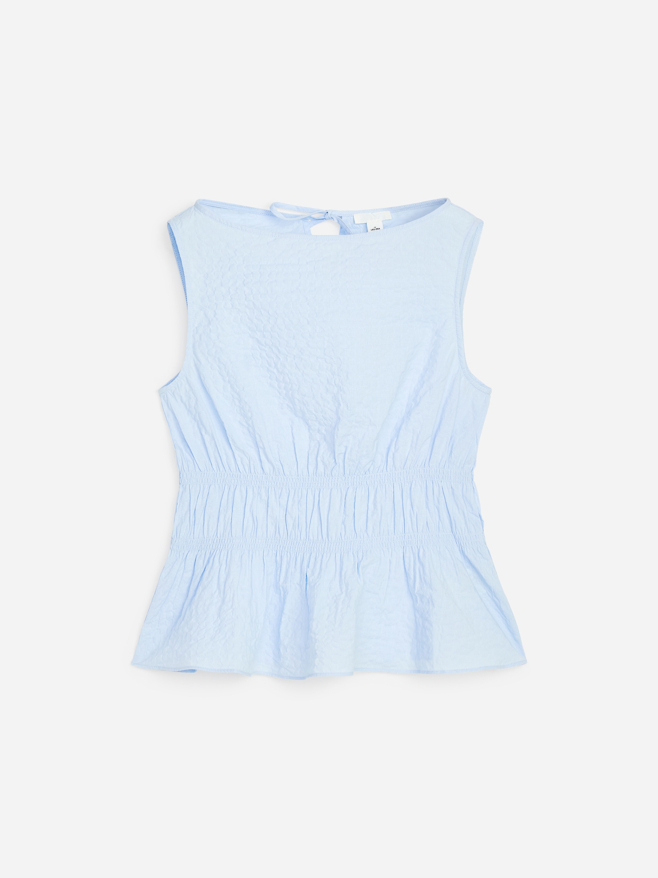 Seersucker Smock Top - Light Blue - Slim fit - Women - StillMedia/DescriptiveStillLife - 1