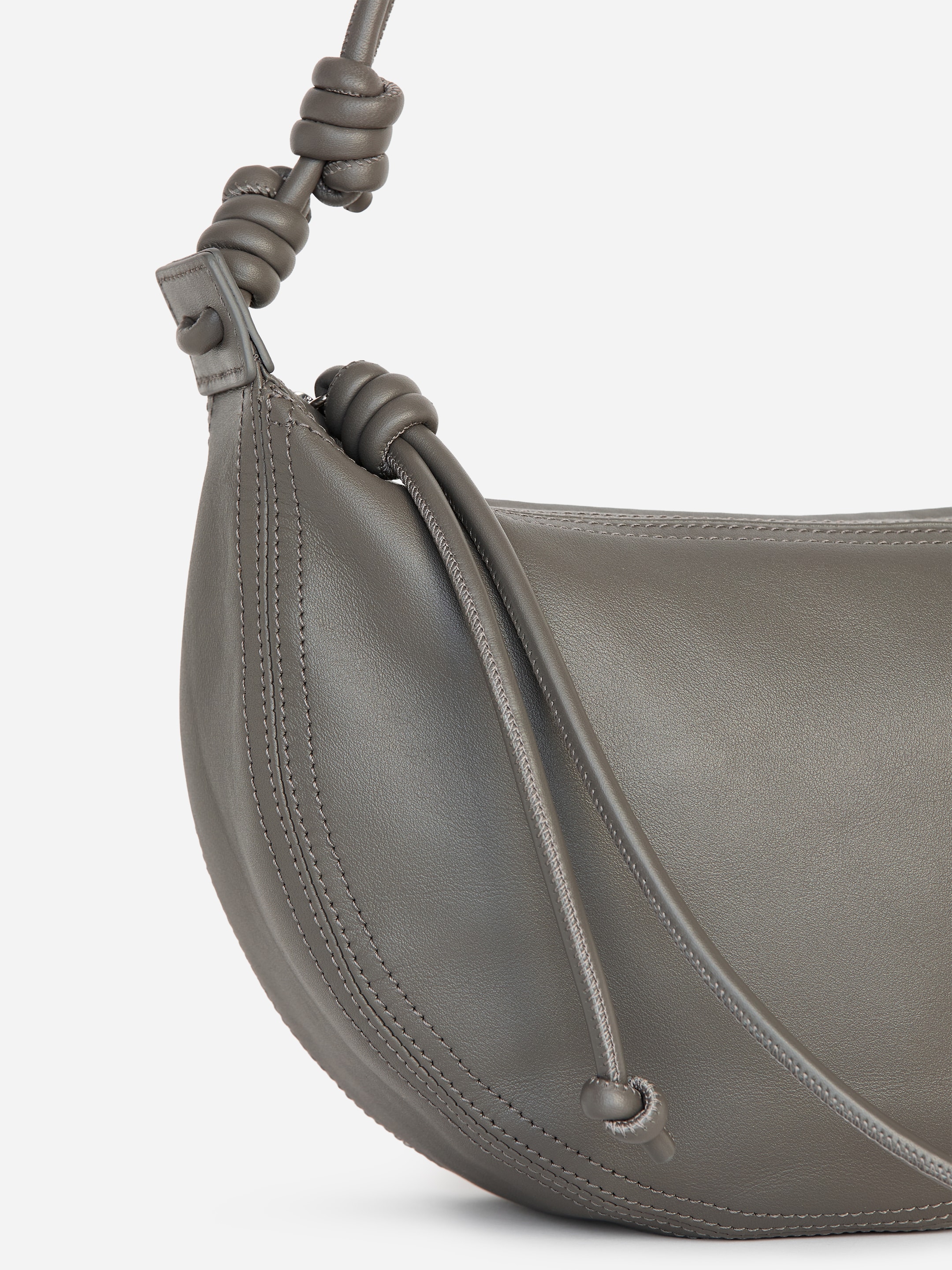 Borsa in pelle a mezzaluna - Grigio - women - StillMedia/DescriptiveDetail - 2