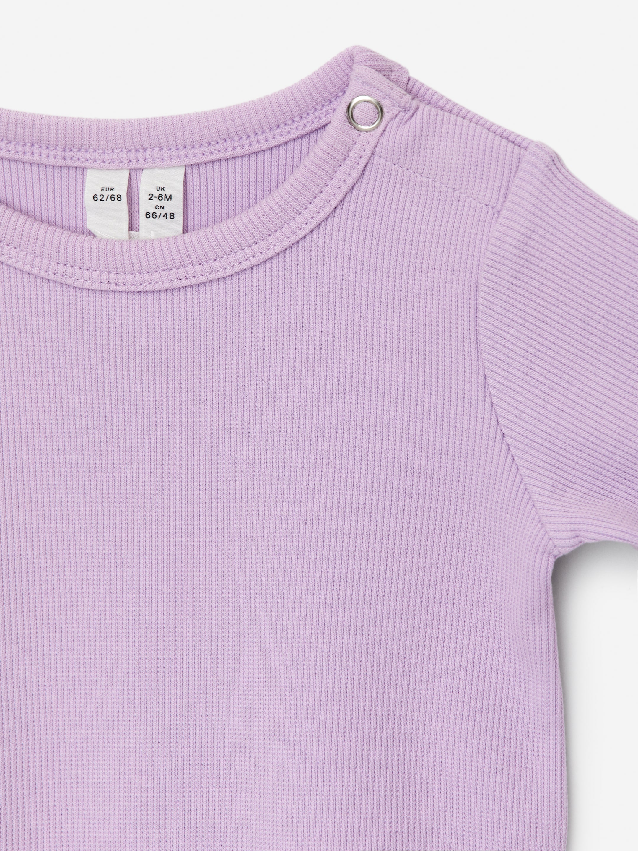 View larger image: Ribbed Long-Sleeve Bodysuit - Lilac - Kids | H&M GB 3