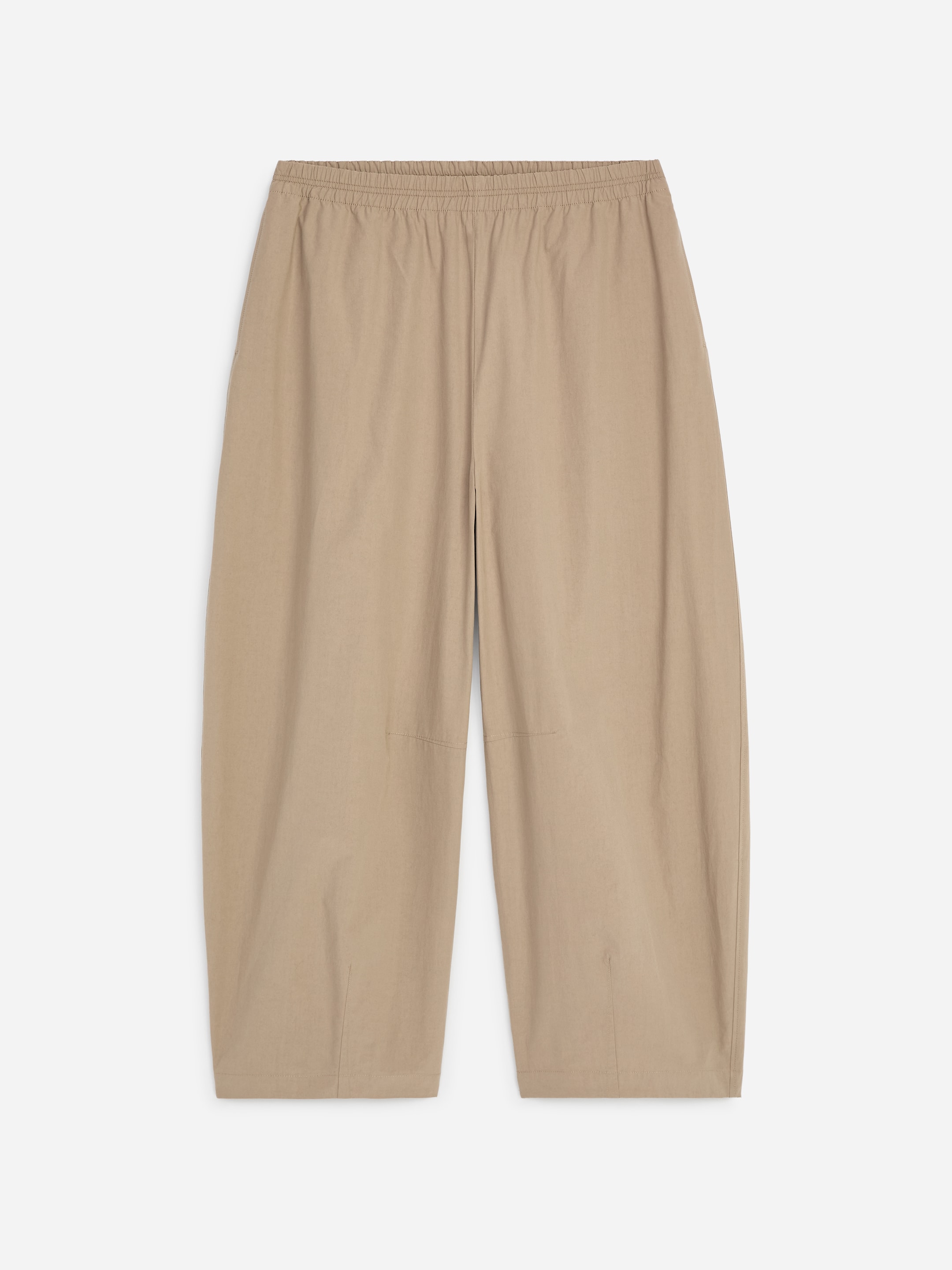 Barrel-Leg Cotton Trousers - Beige - Loose fit - women - StillMedia/DescriptiveStillLife - 1