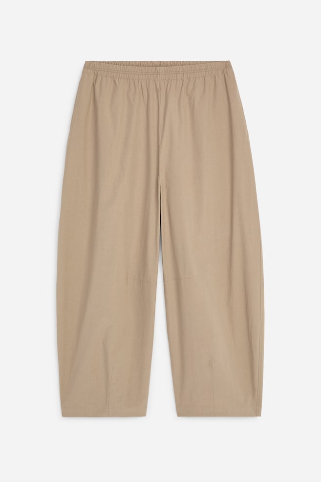 Pantalones de algodón con pernera de barril - Beige/Blanco/Negro - 1