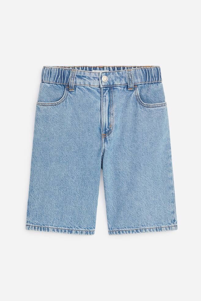 Relaxed Denim Shorts - Blue/Pink - 1