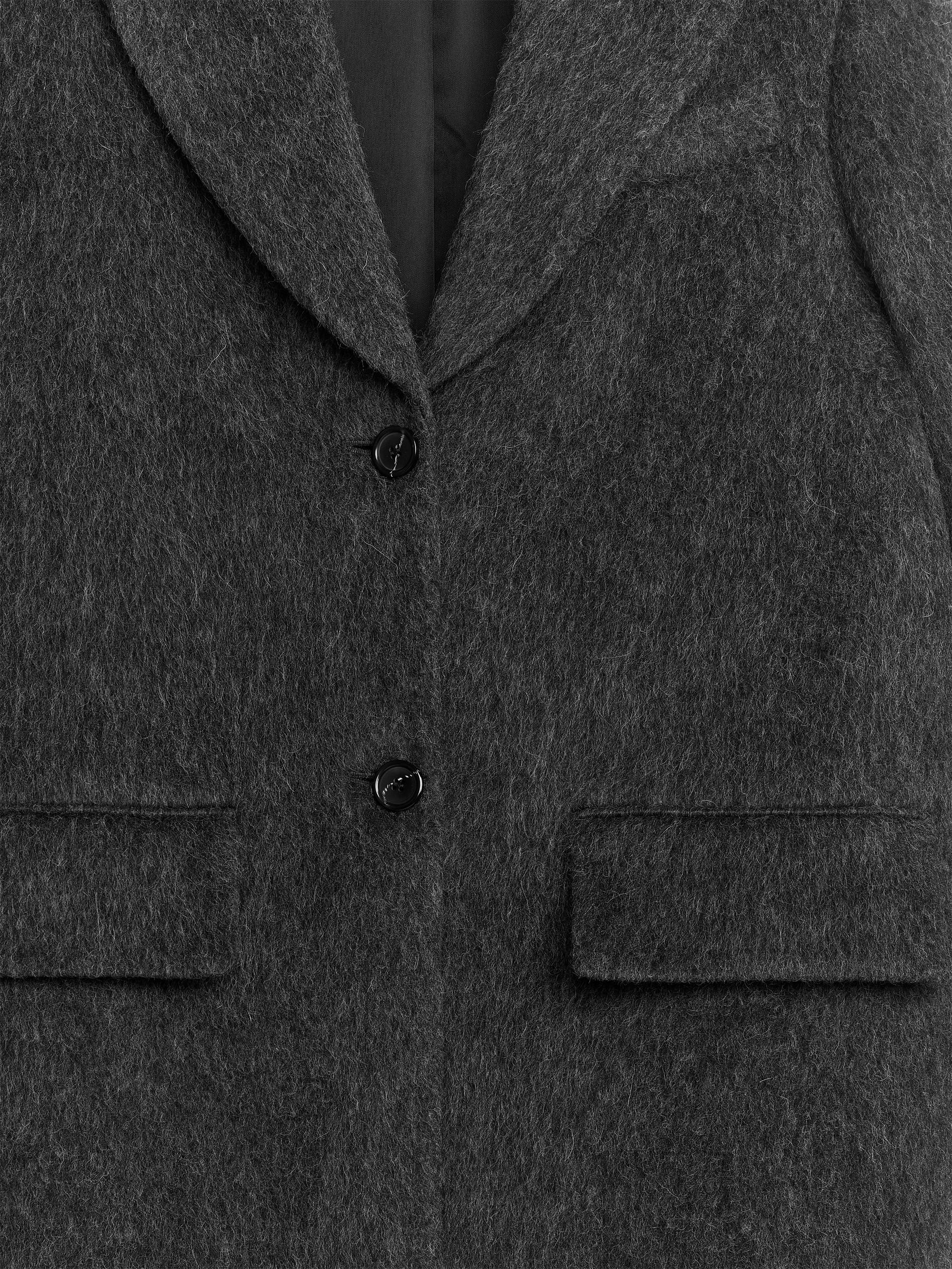 Langer Wollmantel - Dunkelgrau - Regular Fit - Damen - StillMedia/DescriptiveDetail - 1