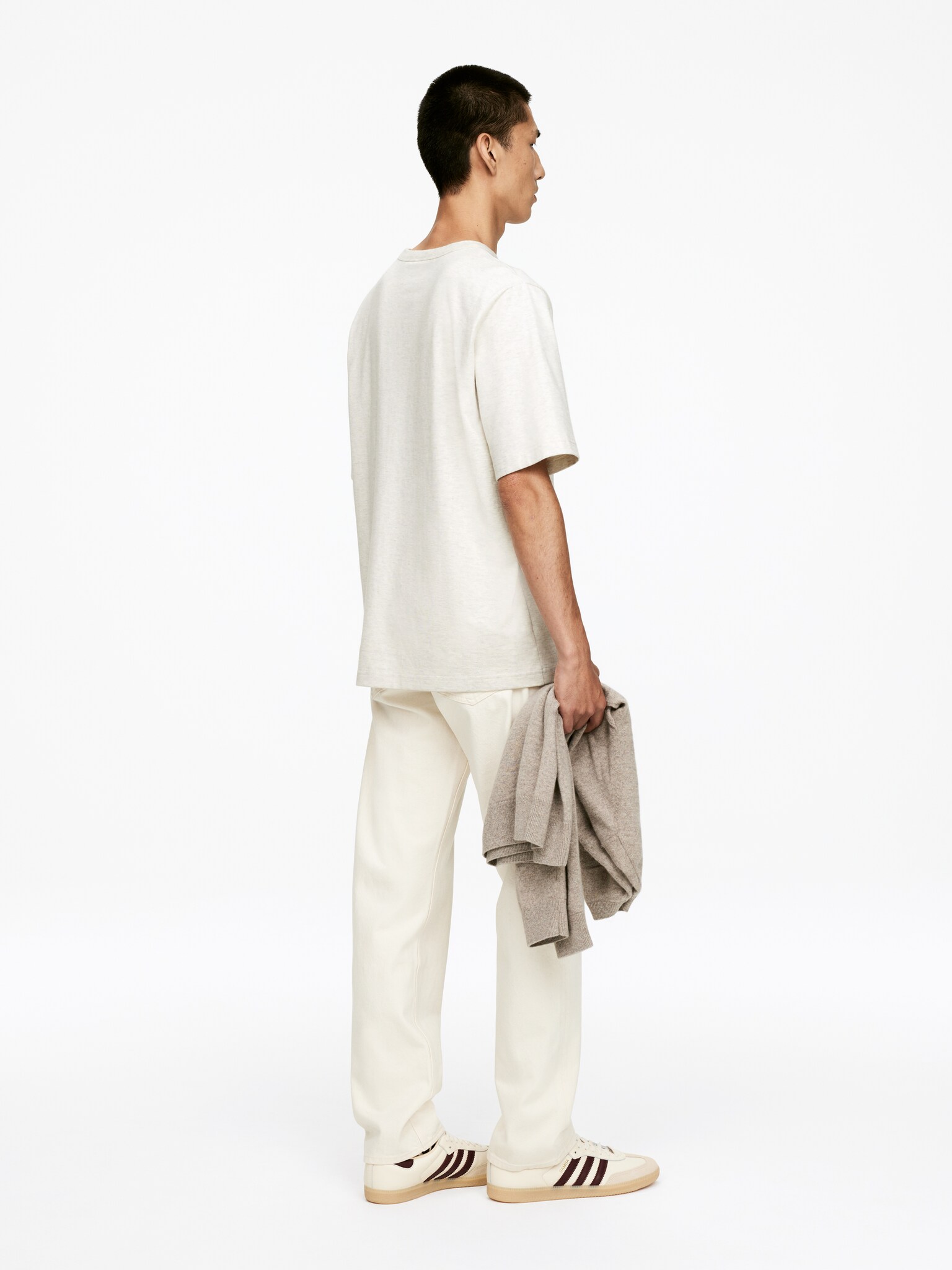 T-shirt oversize 270 g/m² - Avoine/Noir/Blanc/Bleu foncé - 3