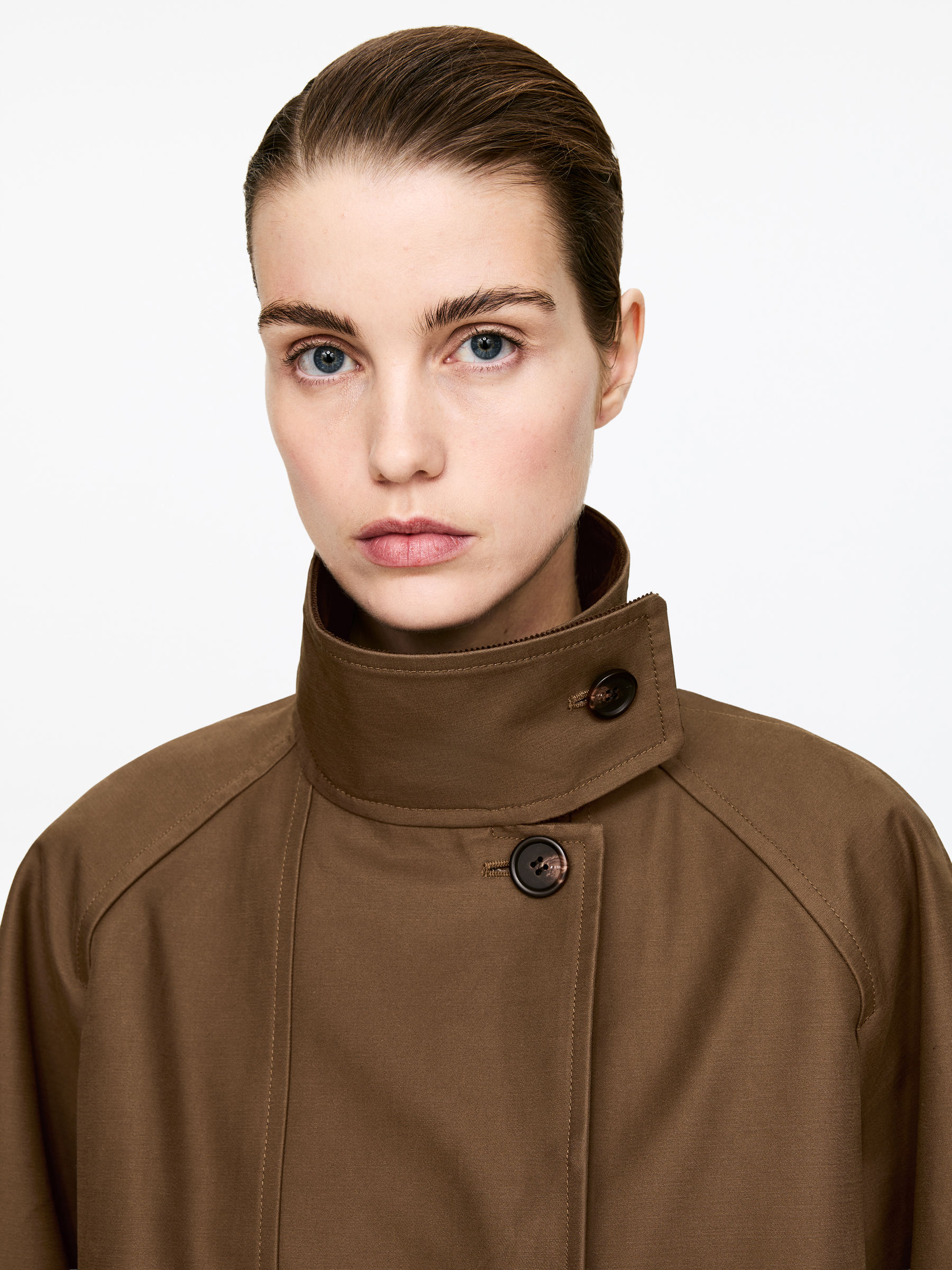 Kurtka ze sztruksowym kołnierzem - Brązowy - Luźny fason - Women - StillMedia/Lookbook - 5