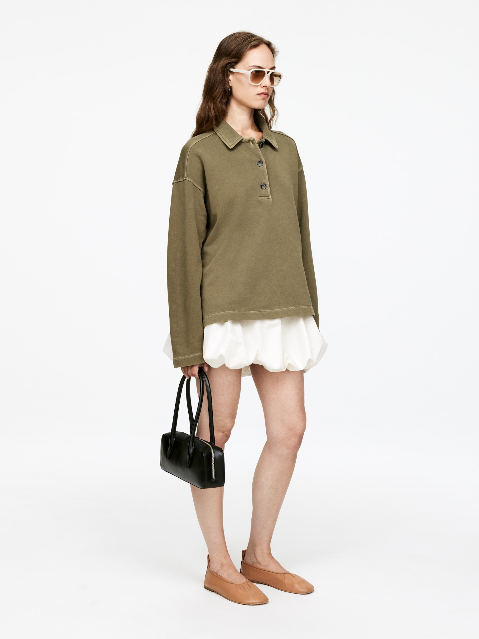 Polo Sweatshirt - Khaki Green - 3