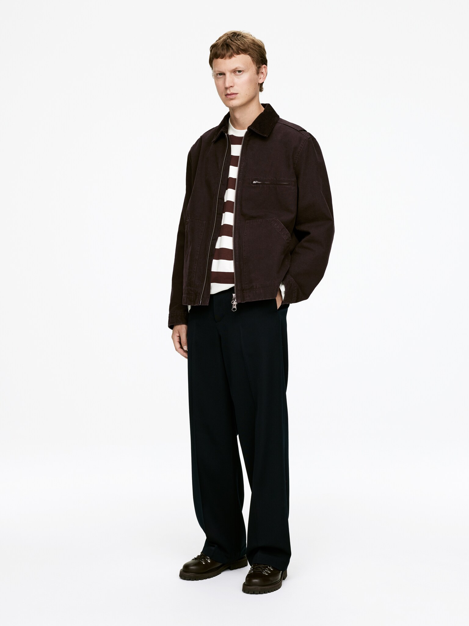 Veste en toile de coton - Marron - 4