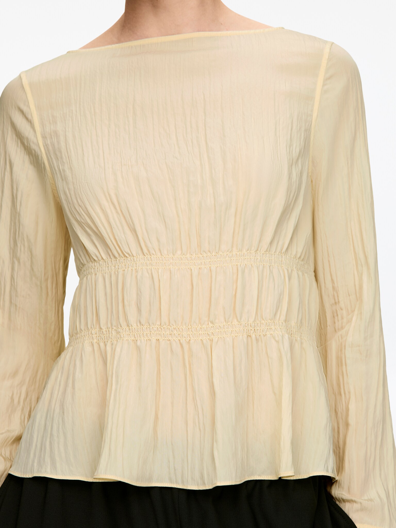 Smock Top - Light Beige/Black - 5