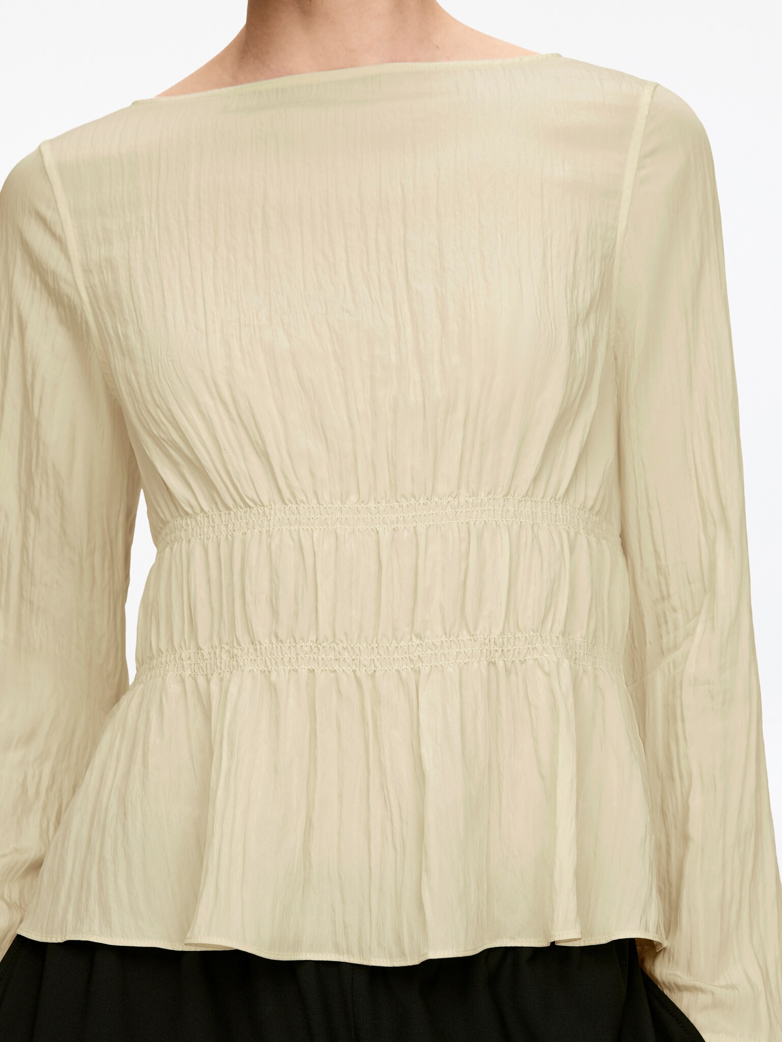 Smock Top - Light Beige/Black - 5