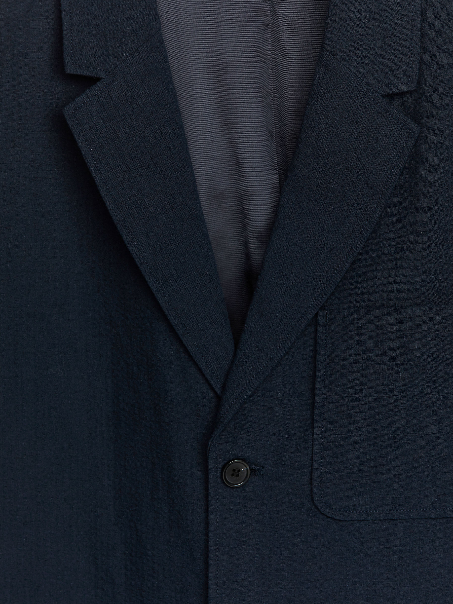 Seersucker-Blazer aus Baumwolle-Leinen-Mischung - Dunkelblau - Regular Fit - Herren - StillMedia/DescriptiveDetail - 1