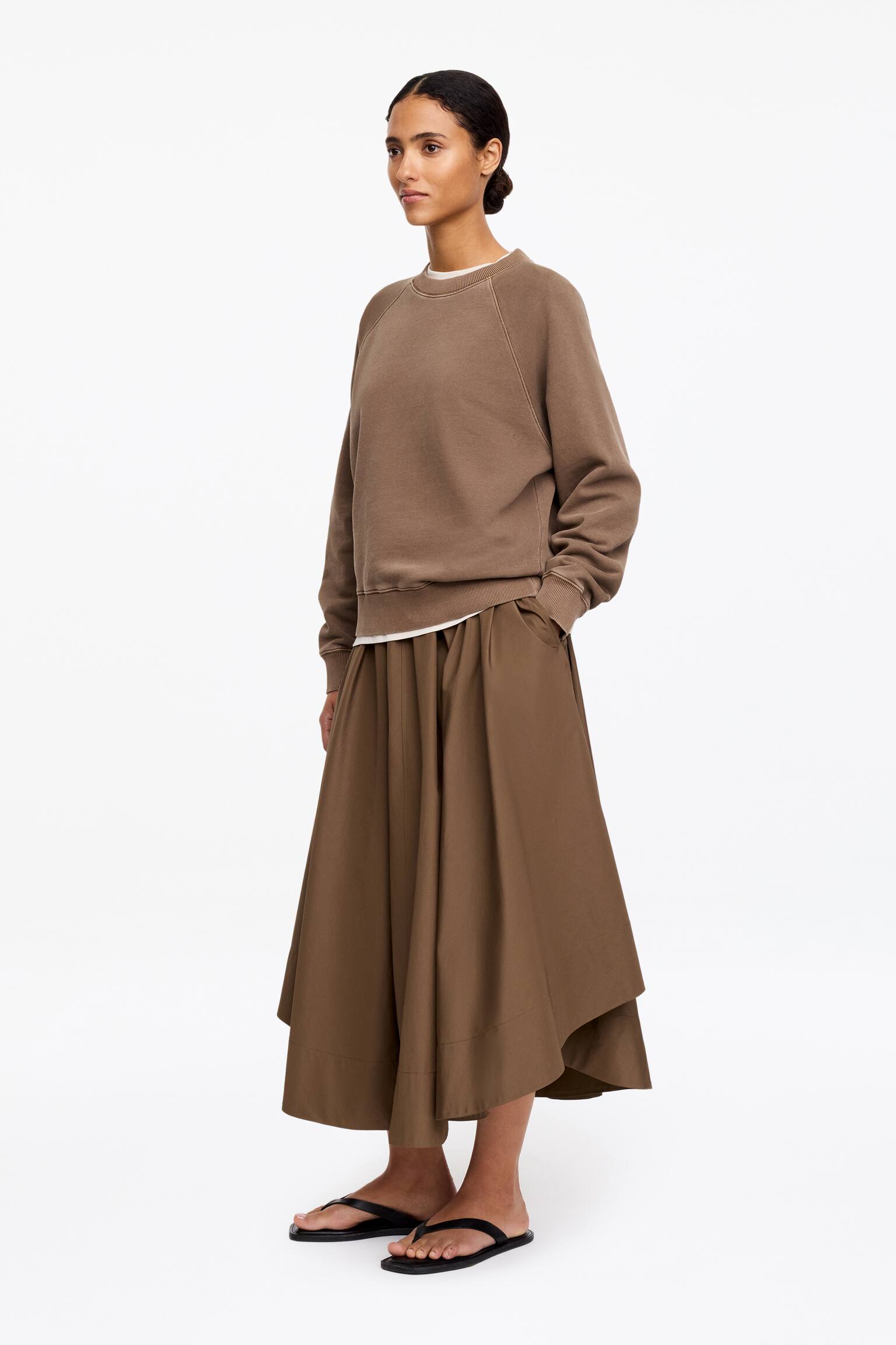 Sweatshirt i frotté - Brun/Pink/Gråmeleret/Blå/Mørkebrun/Lys turkis/Rød - 3