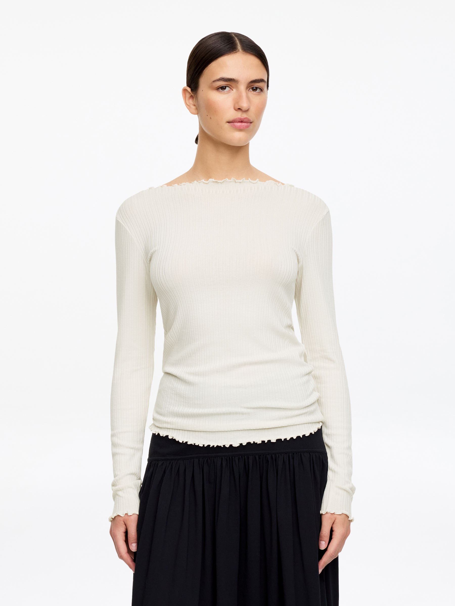 Top z dekoltem w łódkę-#DCD6C7-18241