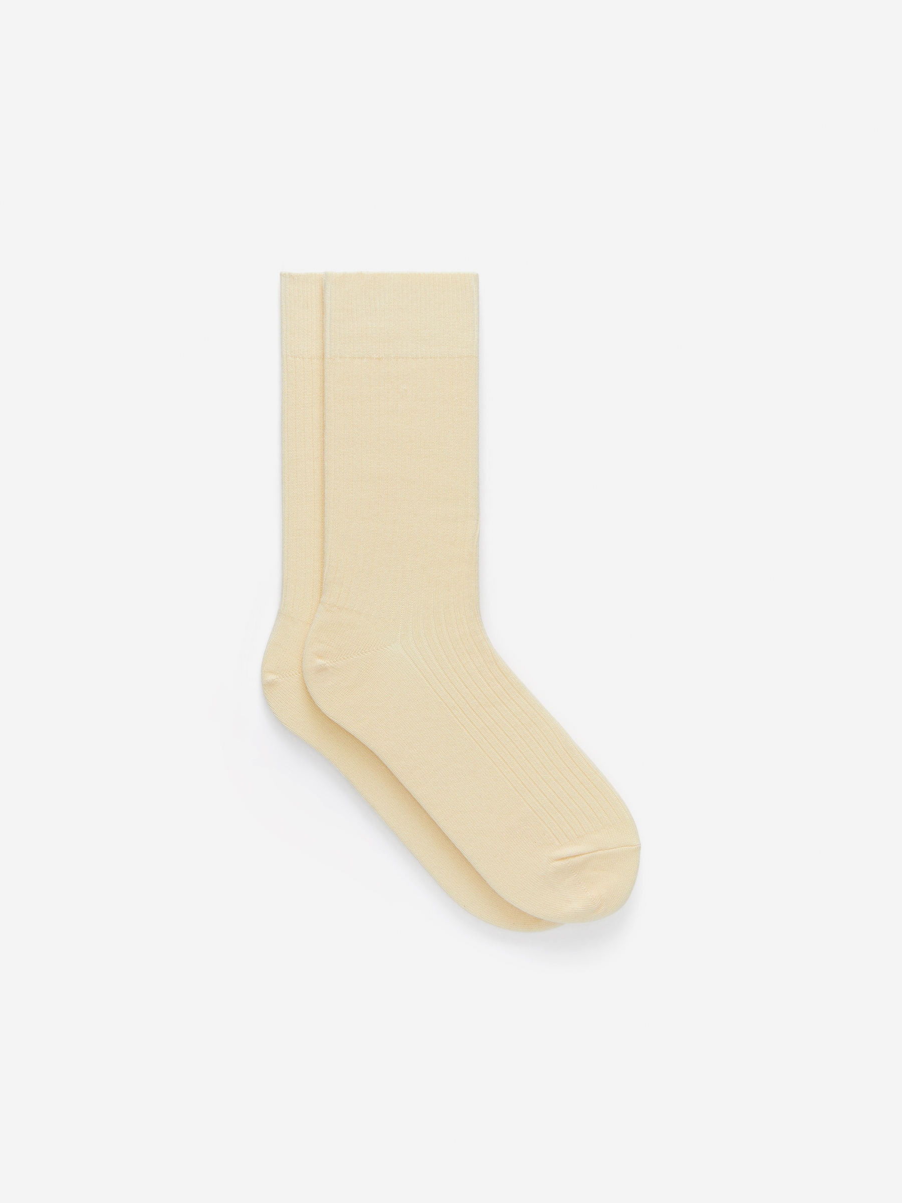 Supima Cotton Rib Socks - Off White - Regular fit - Men - StillMedia/DescriptiveStillLife - 3