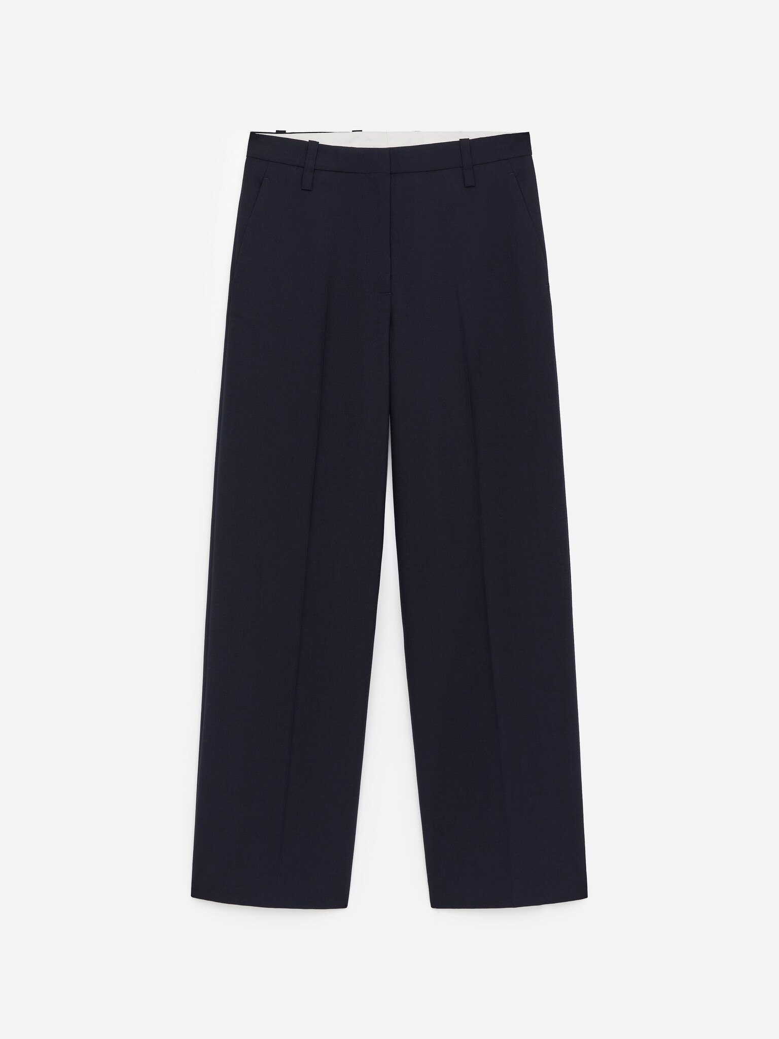 Pantalon en laine nattée - Bleu foncé/Vert foncé - 2