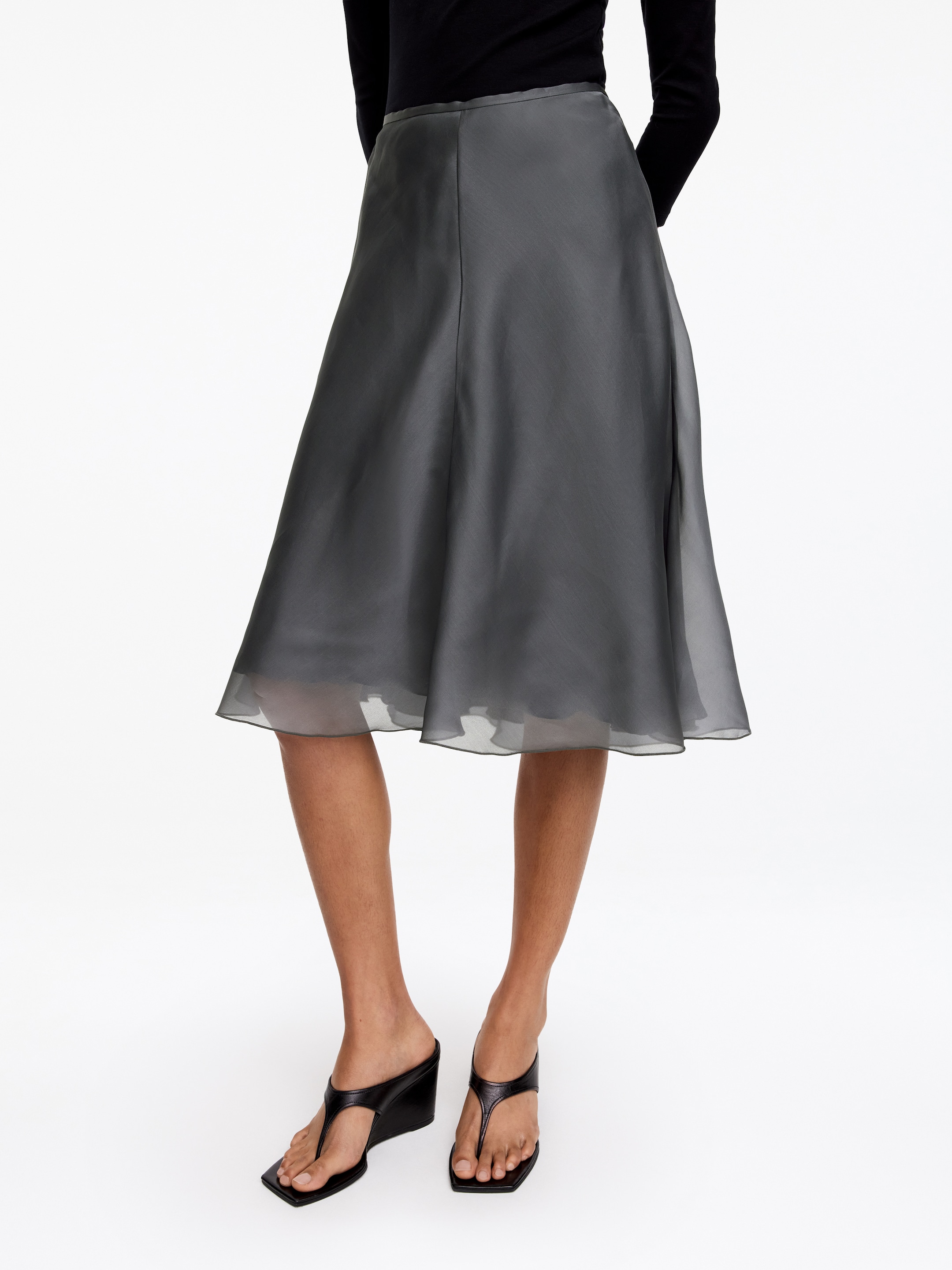 Falda de organza de seda - Gris - Corte estándar - women - StillMedia/Lookbook - 5
