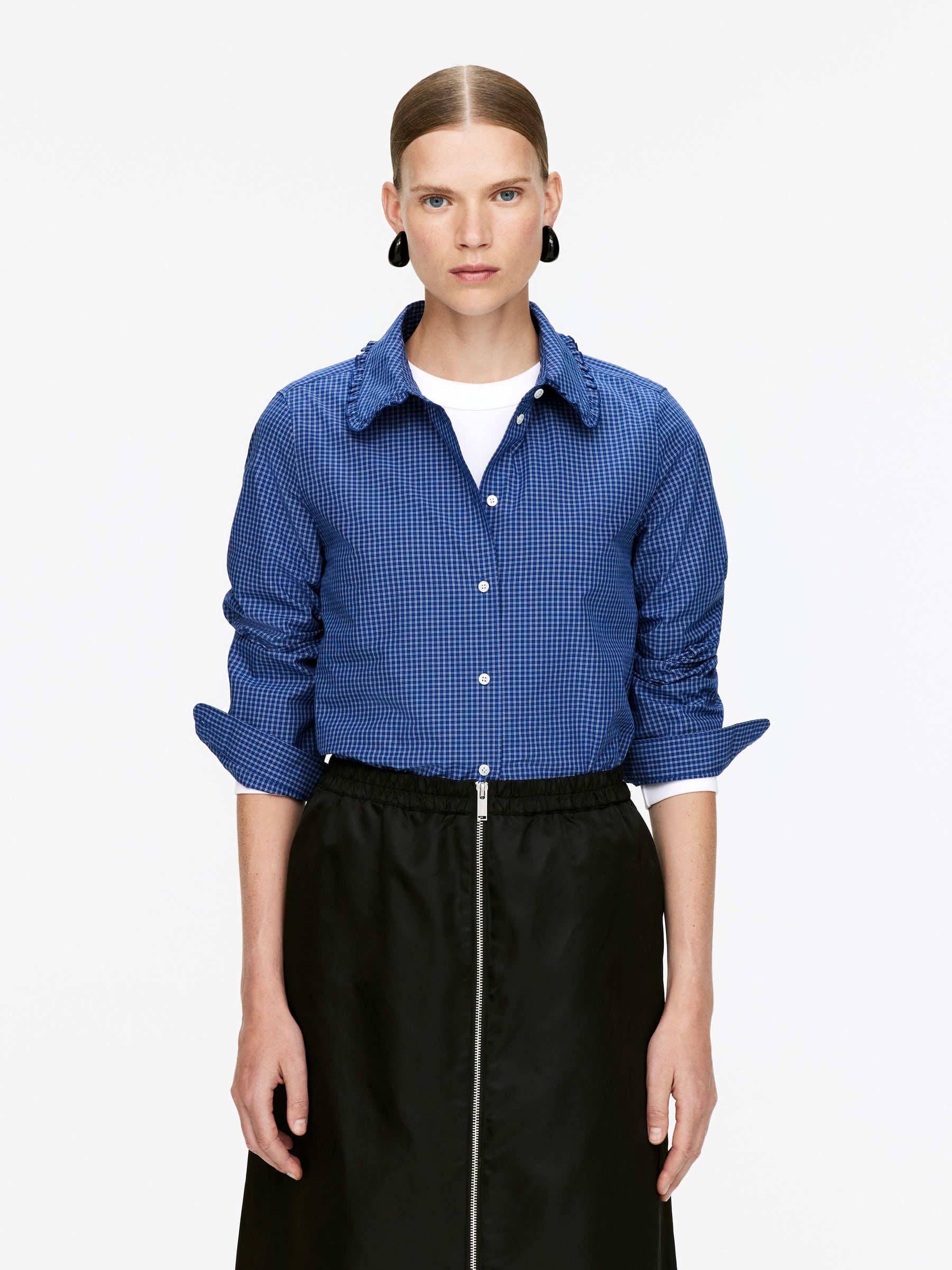 Frill Blouse-#3C4372-15974