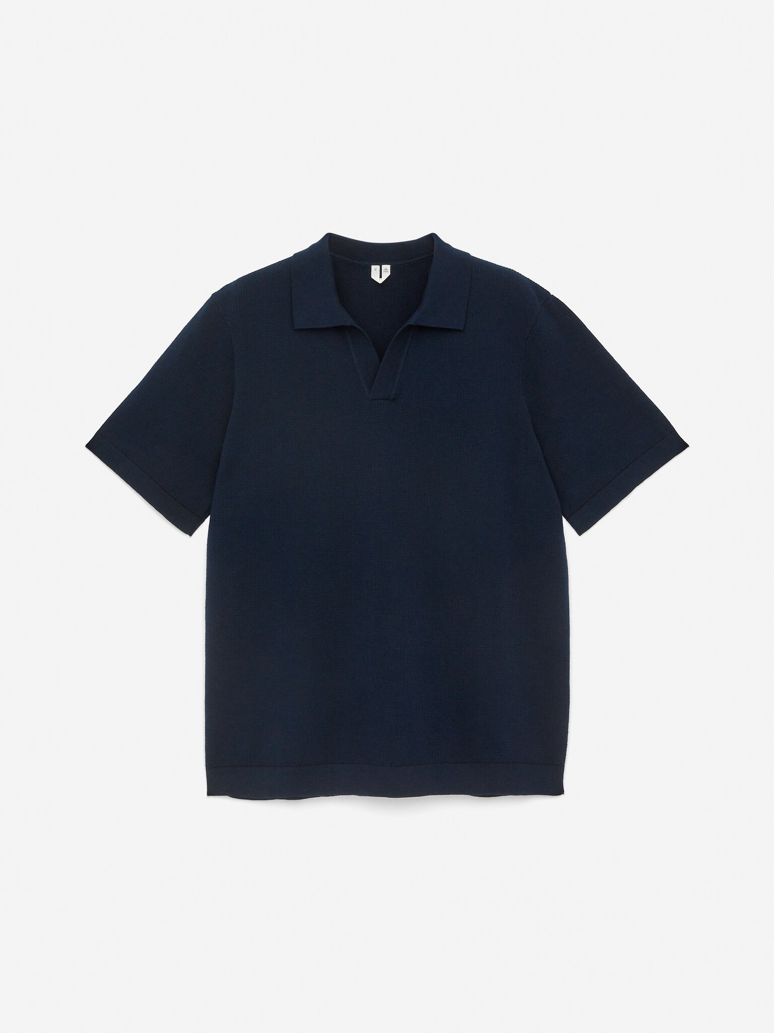Textured Polo Shirt - Dark Blue/Light Brown/Off White