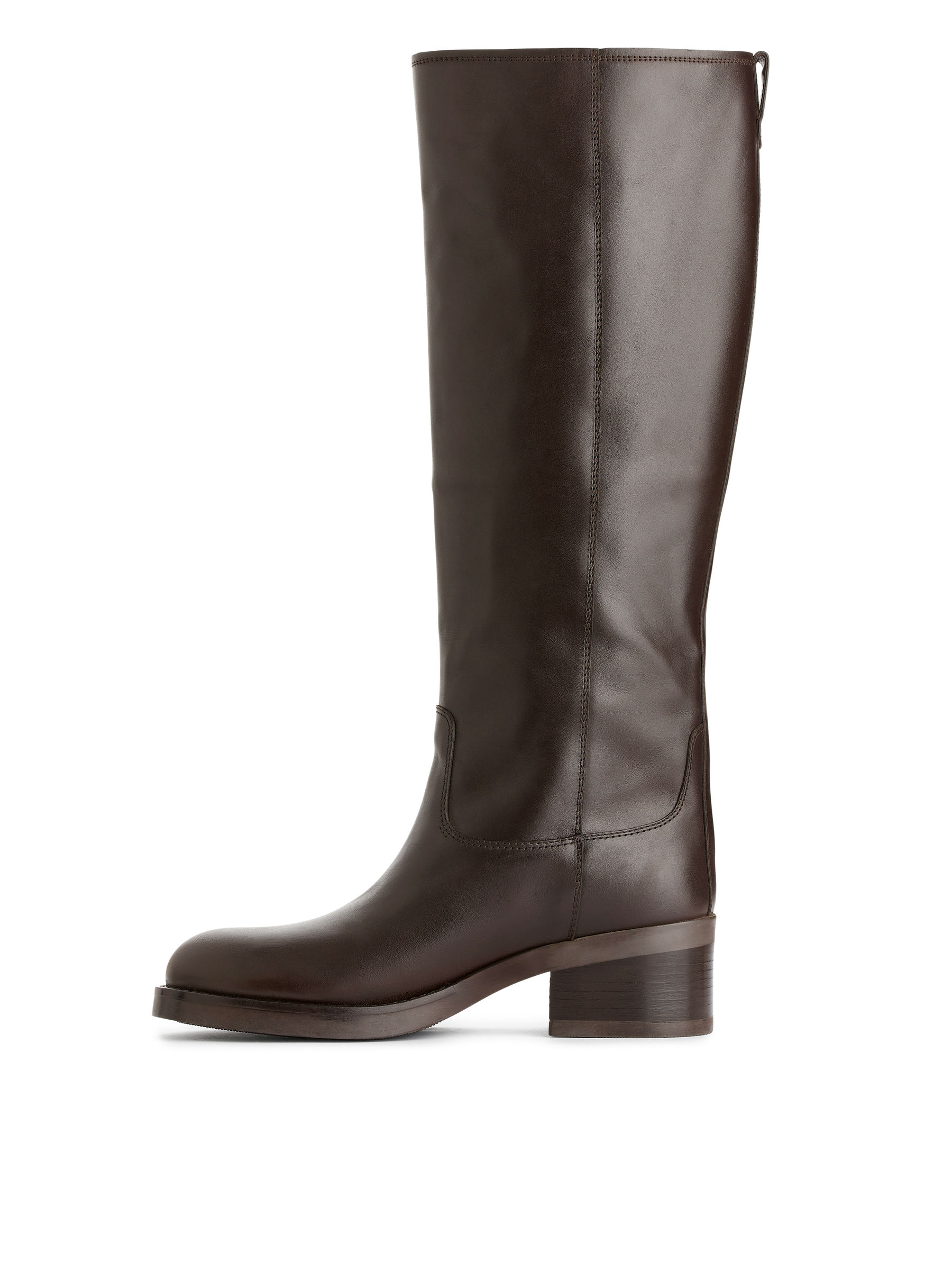 Leather Riding Boots - Dark Brown - Women - StillMedia/DescriptiveStillLife - 3