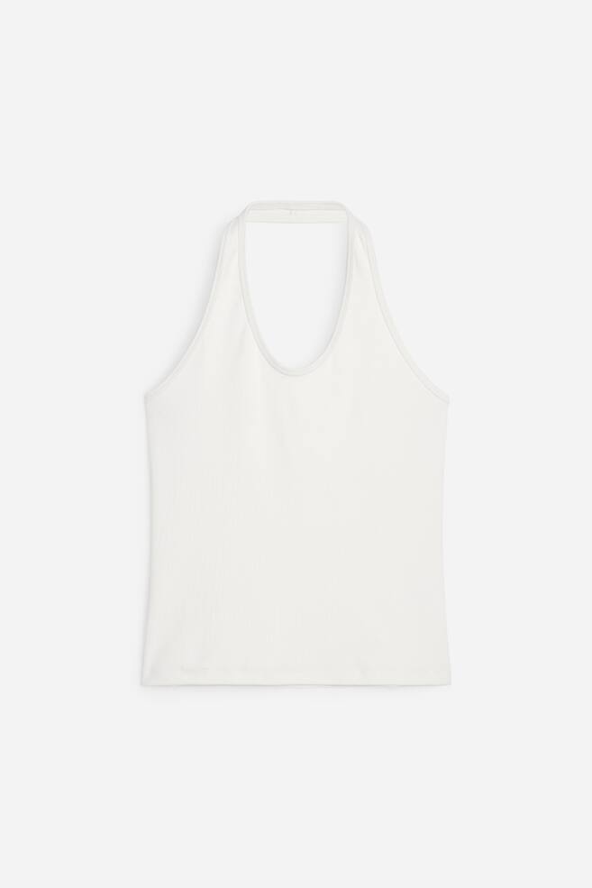 Halterneck Top - Off White/Black - 1