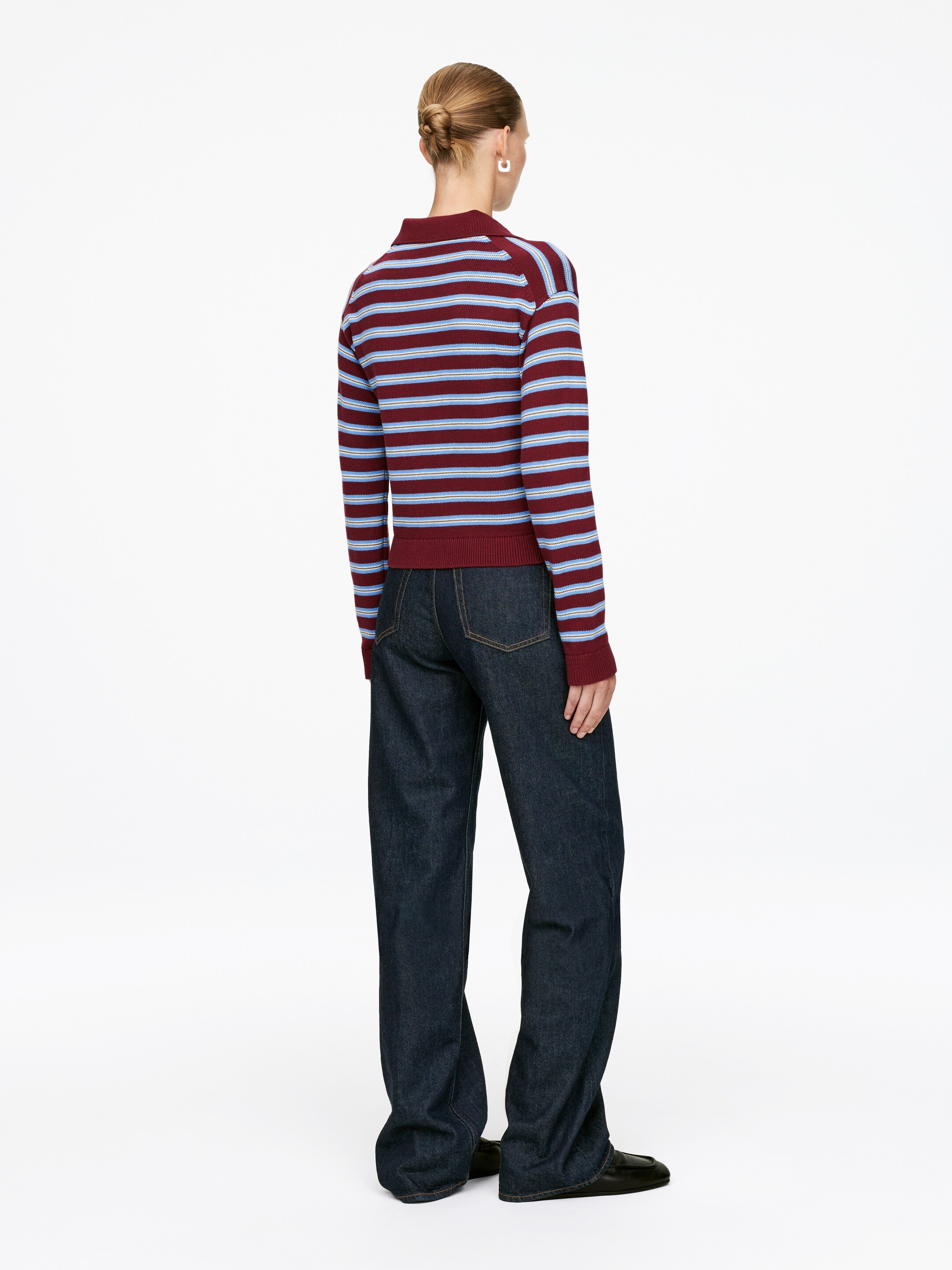 Nagyobb kép megtekintése: Kötött pólóing - Burgundi/Kék - NŐI | H&M HU 4